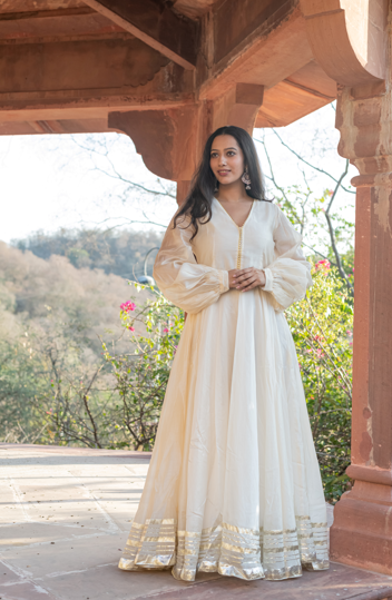 Buy Women's Noor All-over Hand gota work Beige dress - SARAS THE LABEL - | Trendia 5XL / Off White | Trendia Global Buy Women's Noor All-over Hand gota work Beige dress - SARAS THE LABEL - | Trendia 5XL / Off White | Trendia Global