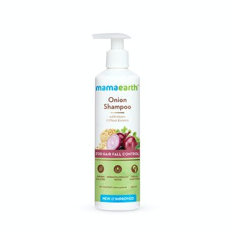 Onion Shampoo with Onion and Plant Keratin for Hair Fall Control - 250ml - Mama Earth