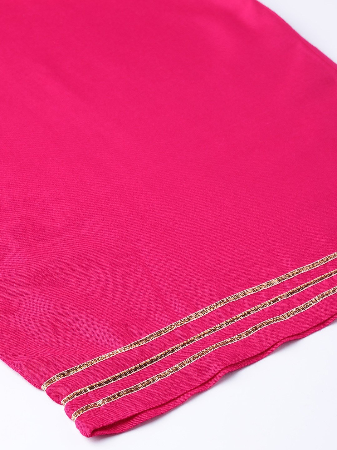 Women Pink Cotton Printed Kurta Palazzo Set by Myshka (2 Pc Set)
