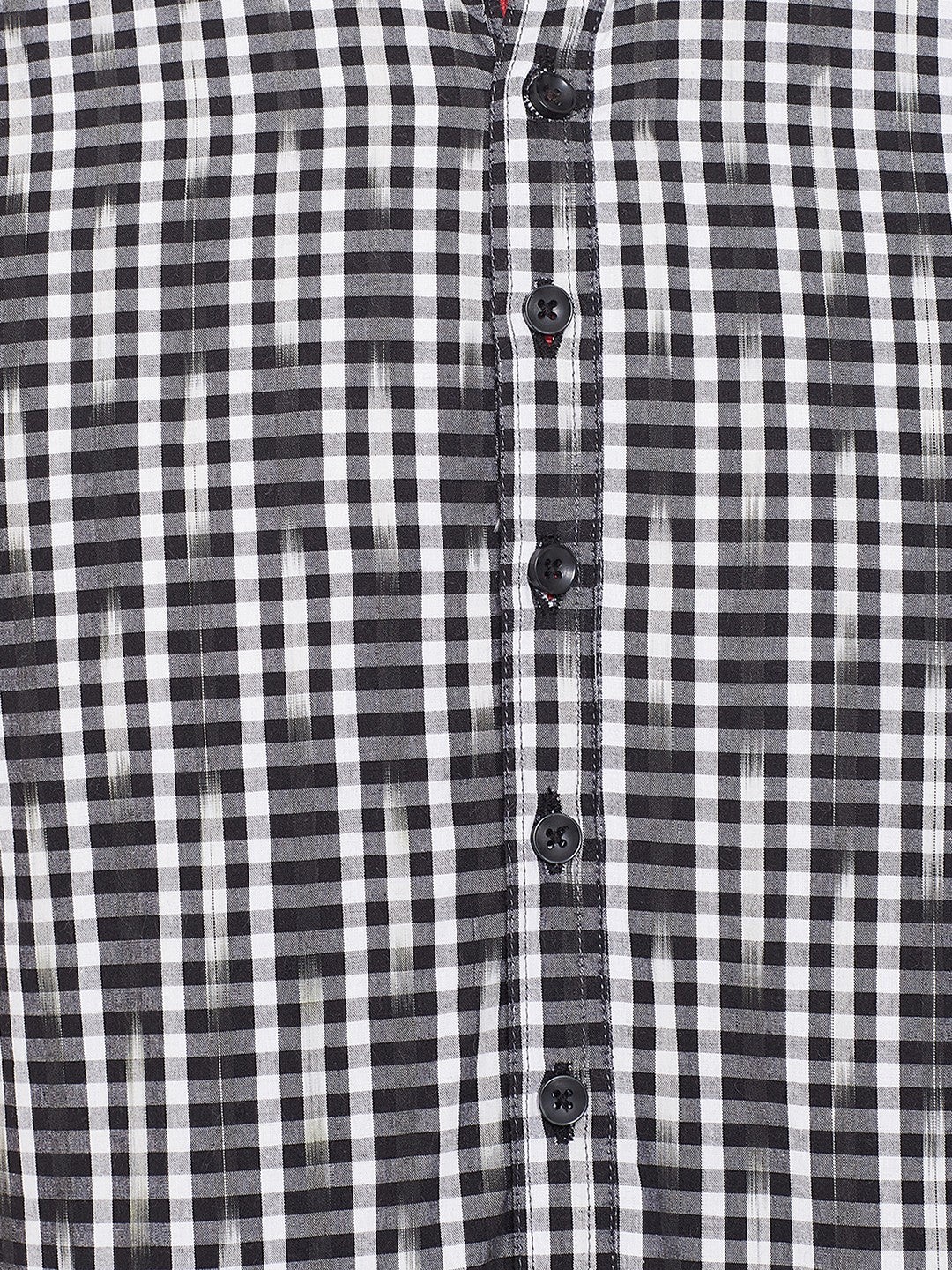 Men's Black and White Striped Nehru Kurta