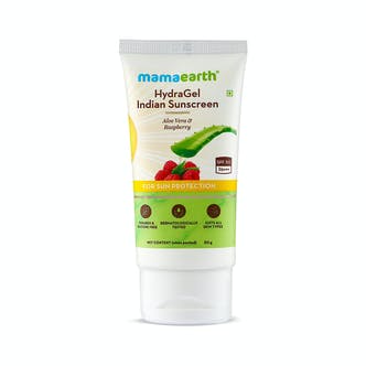 HydraGel Indian Sunscreen with Aloe Vera and Raspberry for Sun Protection - 50 g - Mama Earth