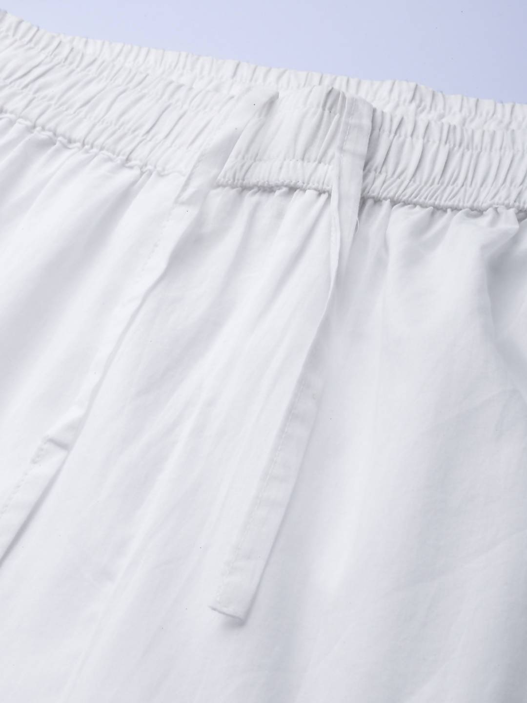 Women's White Cotton Voile Solid Sharara - Juniper