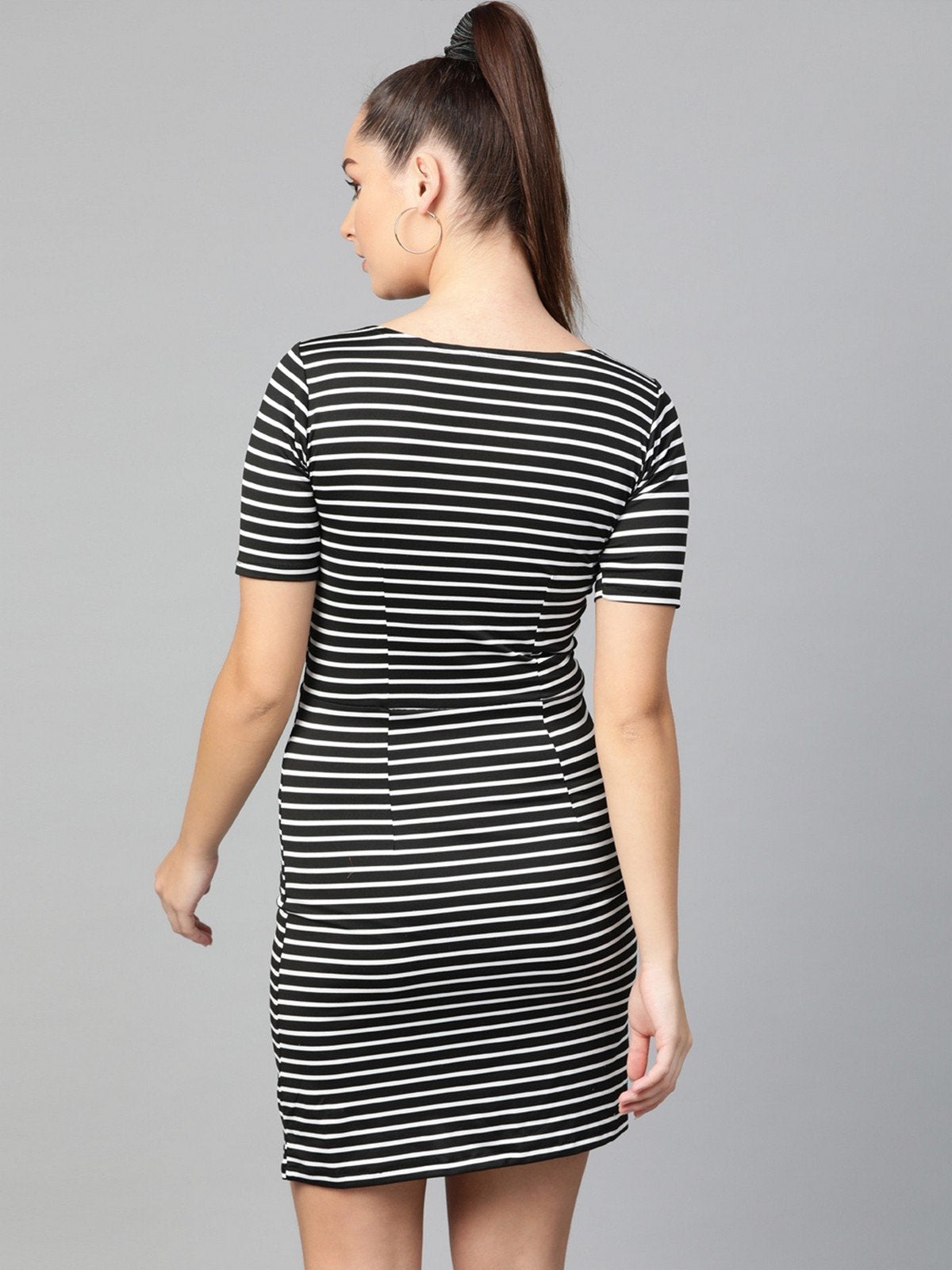 Women's Thick Stripe Plain Dress - Pannkh