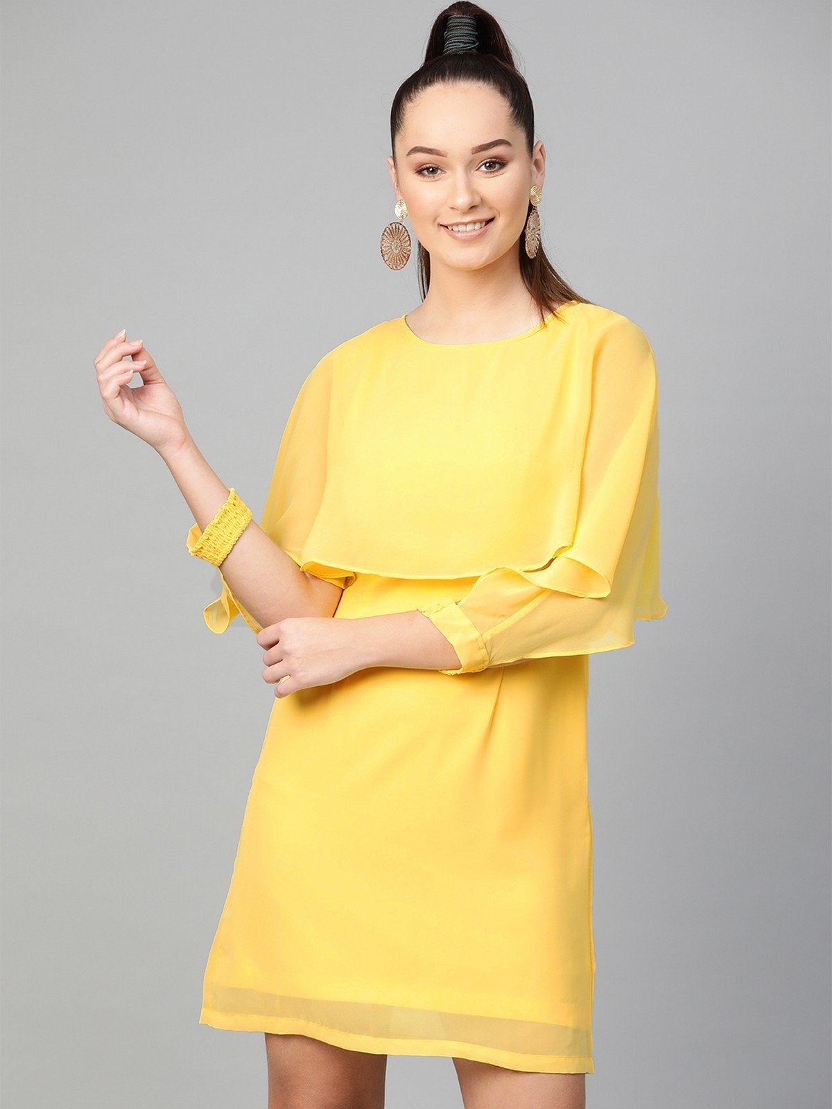 Women's Cape Sleeve Dress - Pannkh