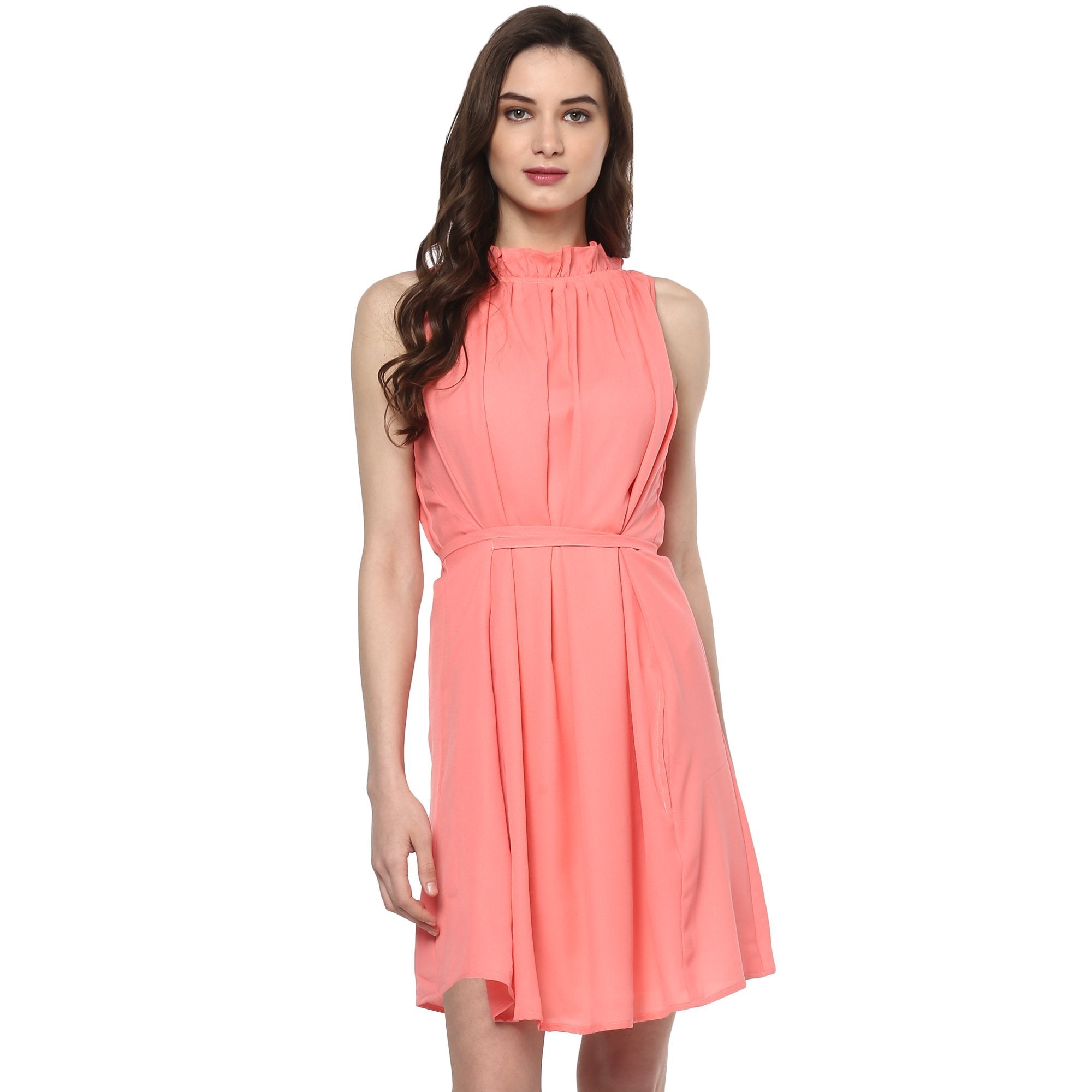 Women's Solid Flared Dress - Pannkh