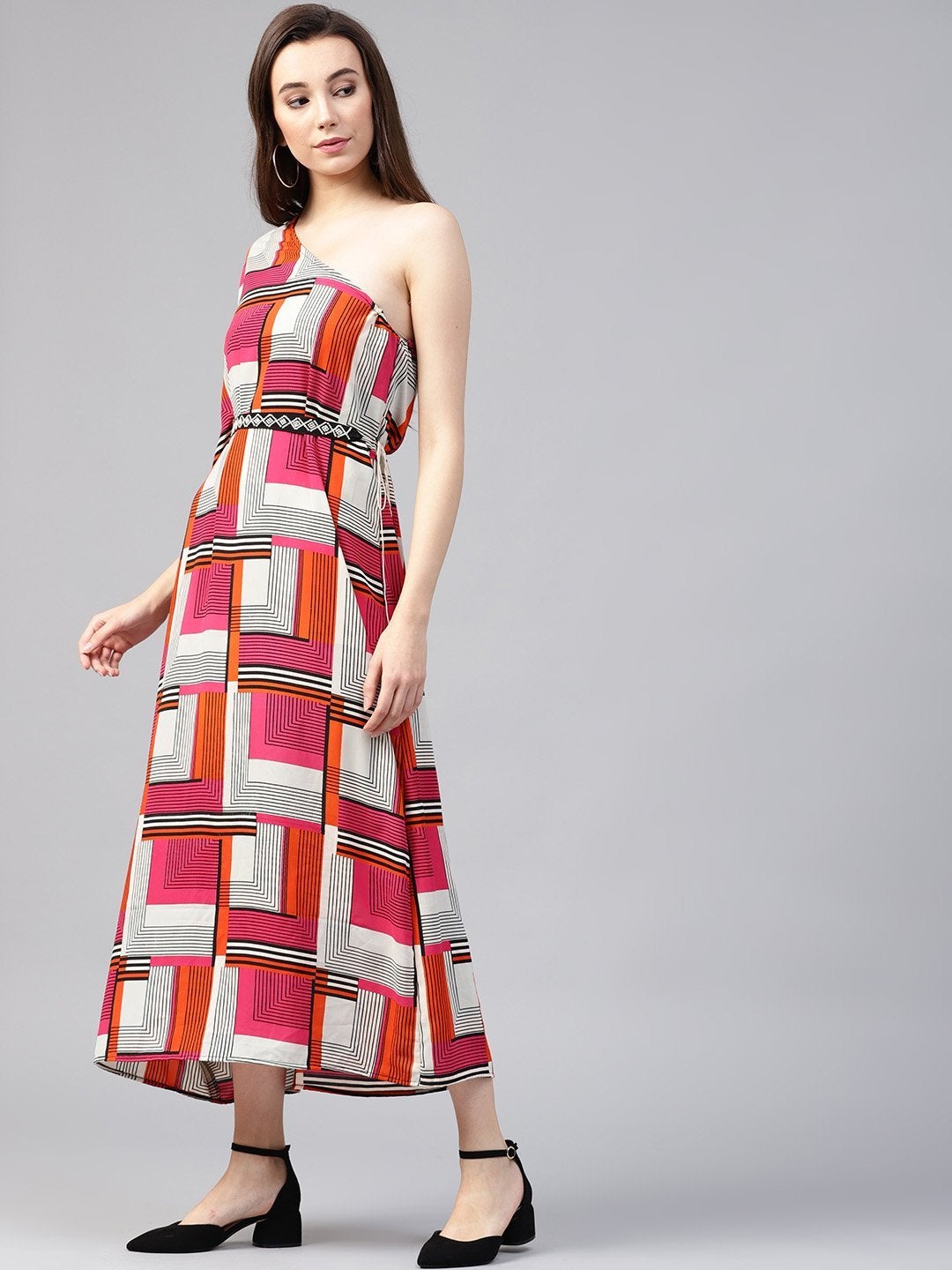 Women's Bohemian One-Shoulder Printed Dress - Pannkh