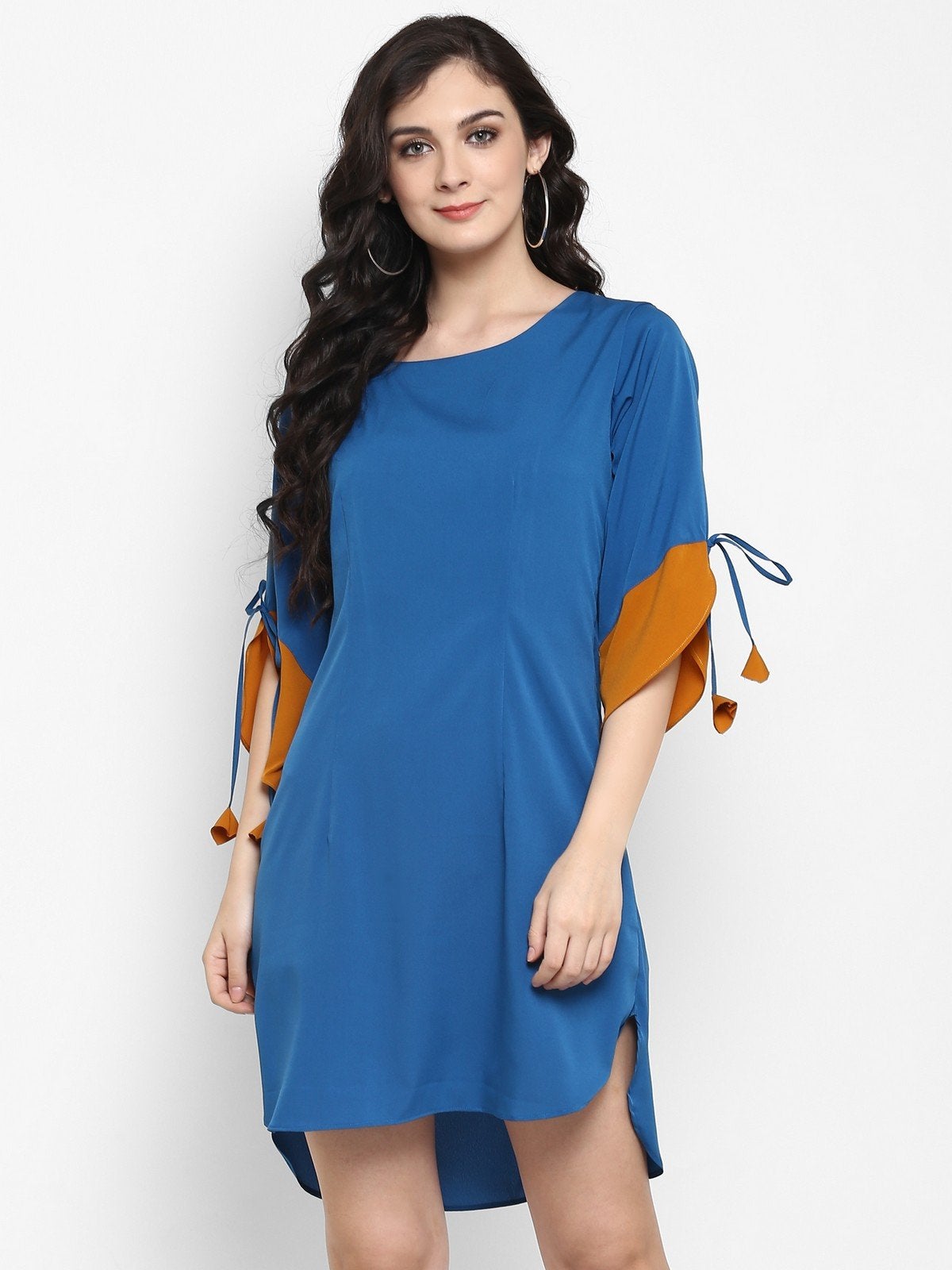 Women's Solid Color-Block Dress - Pannkh