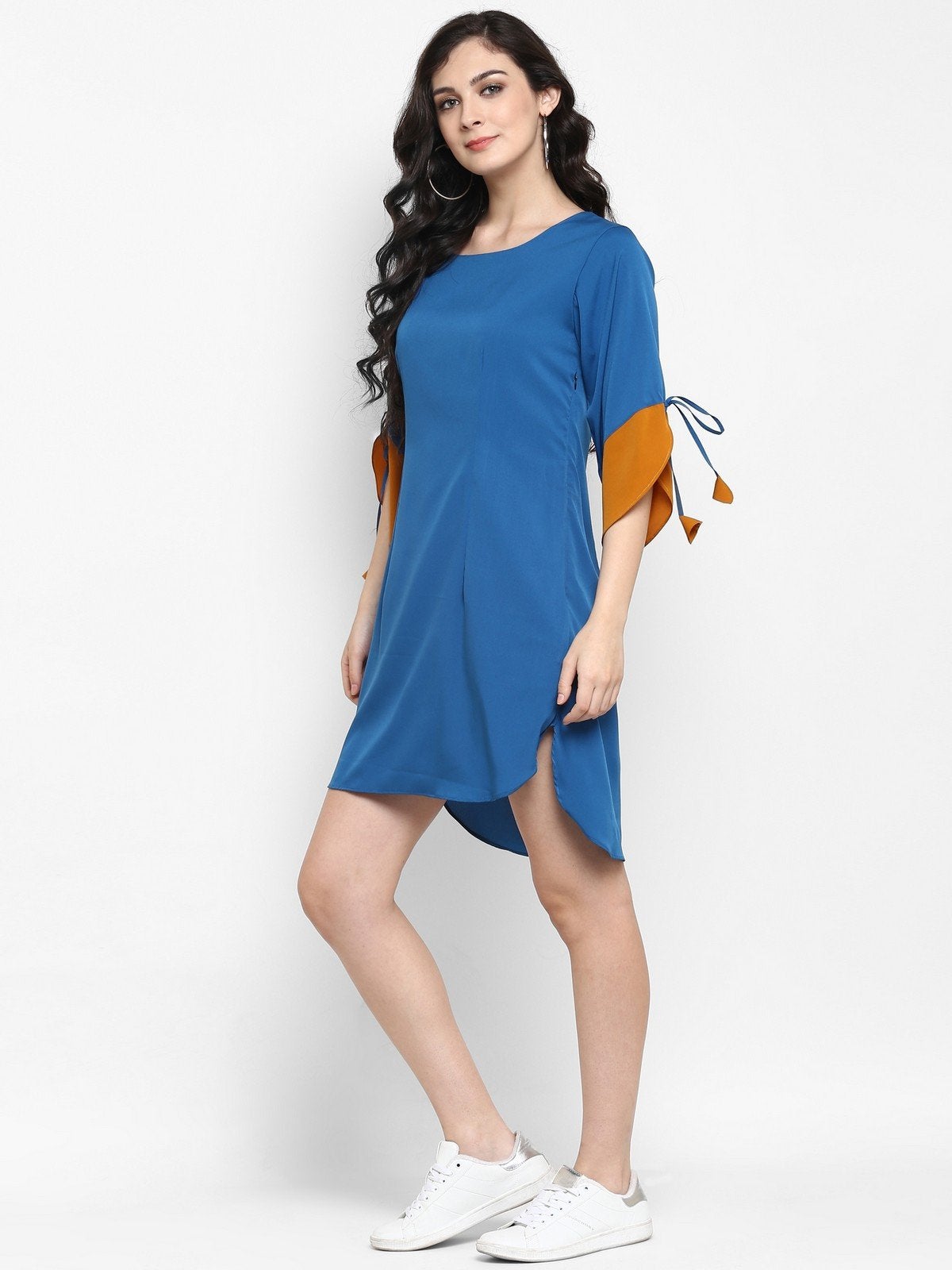 Women's Solid Color-Block Dress - Pannkh