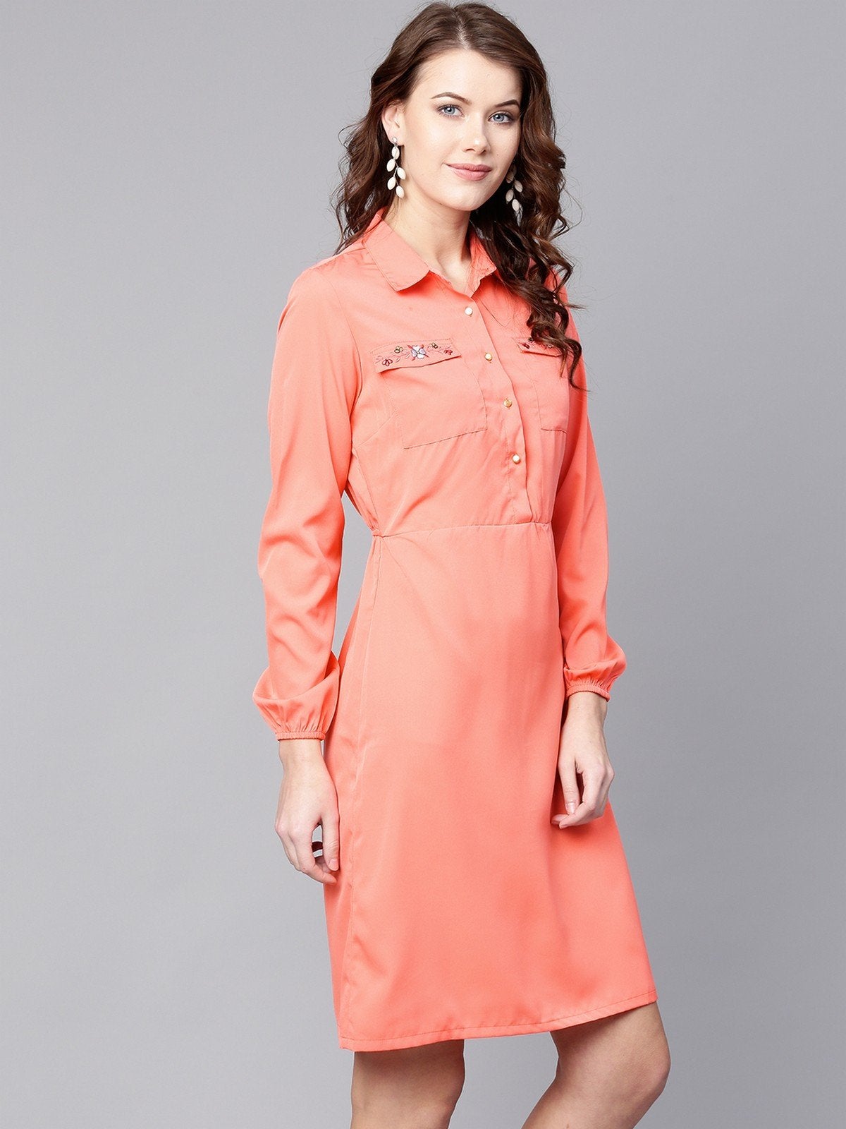 Women's Embroidered Shirt Dress - Pannkh