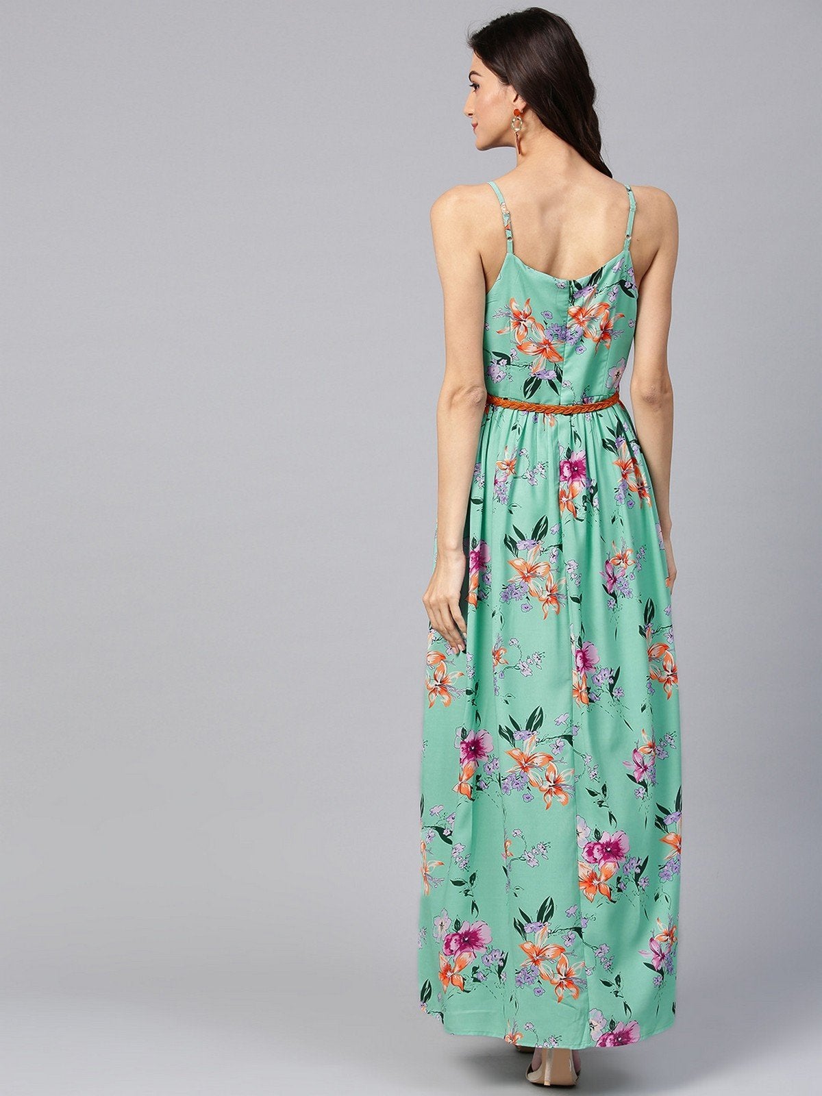 Women's Floral Strappy Maxi Dress - Pannkh