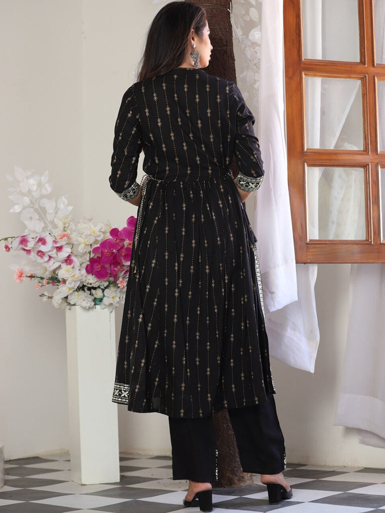 Women's Ethnic Motifs Printed Kurta With Palazzos & Dupatta