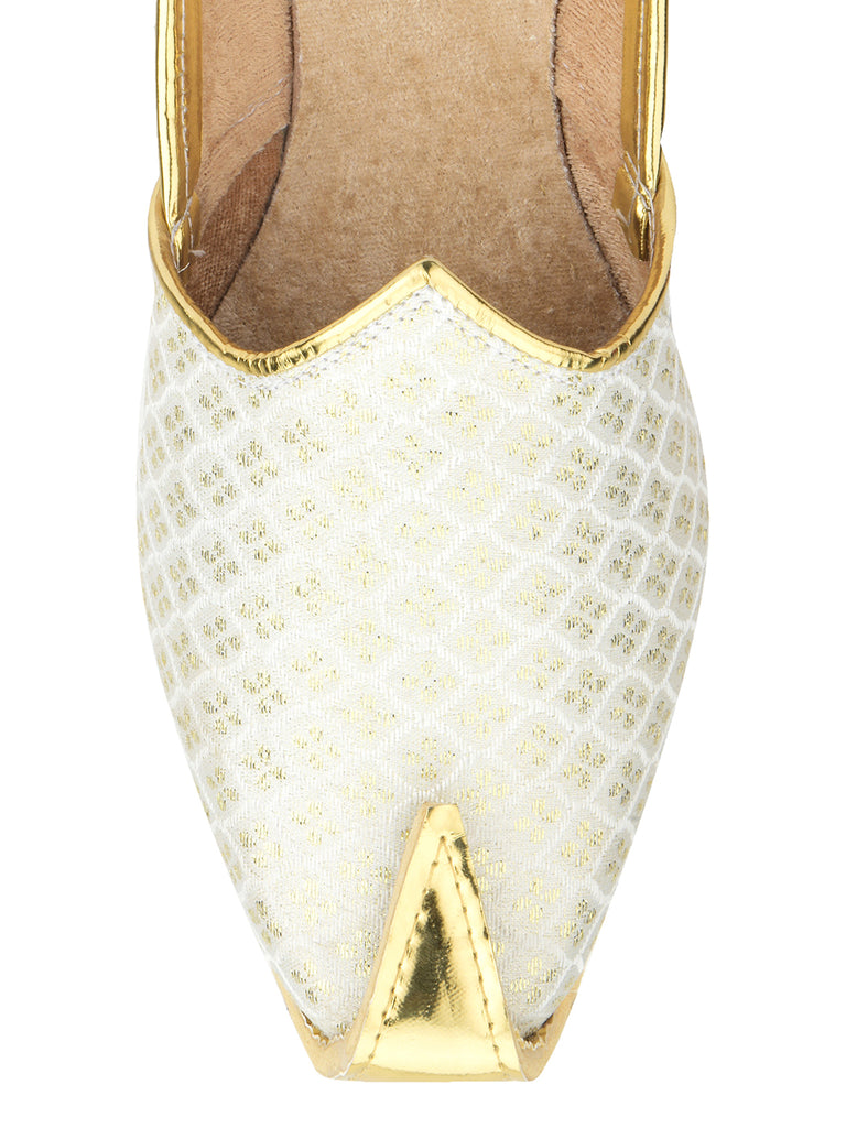 Men's Indian Ethnic Party Wear White Footwear