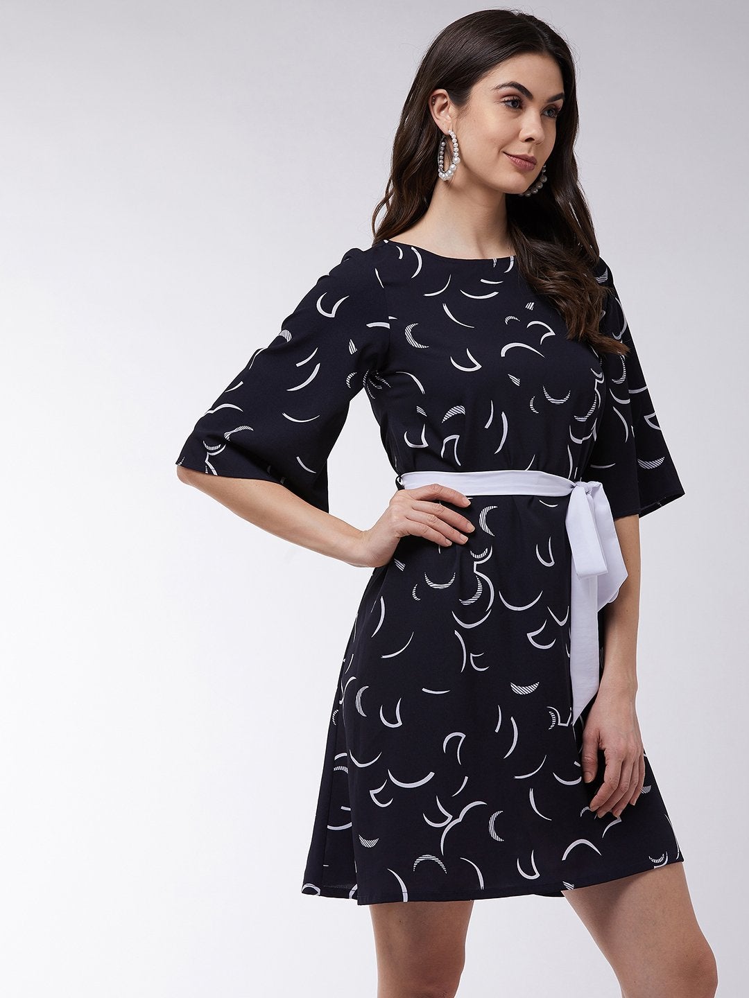 Women's Moon Printed A-Line Dress - Pannkh