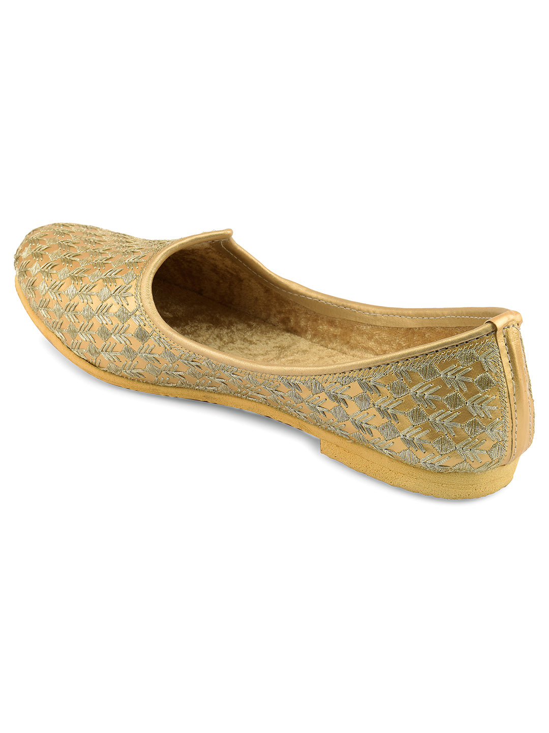 Men's Indian Ethnic Party Wear Golden Footwear - Desi Colour