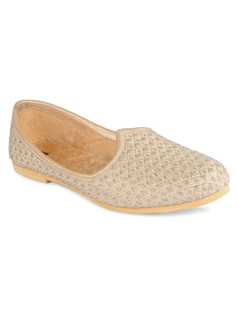 Men's Indian Ethnic Party Wear Golden Footwear