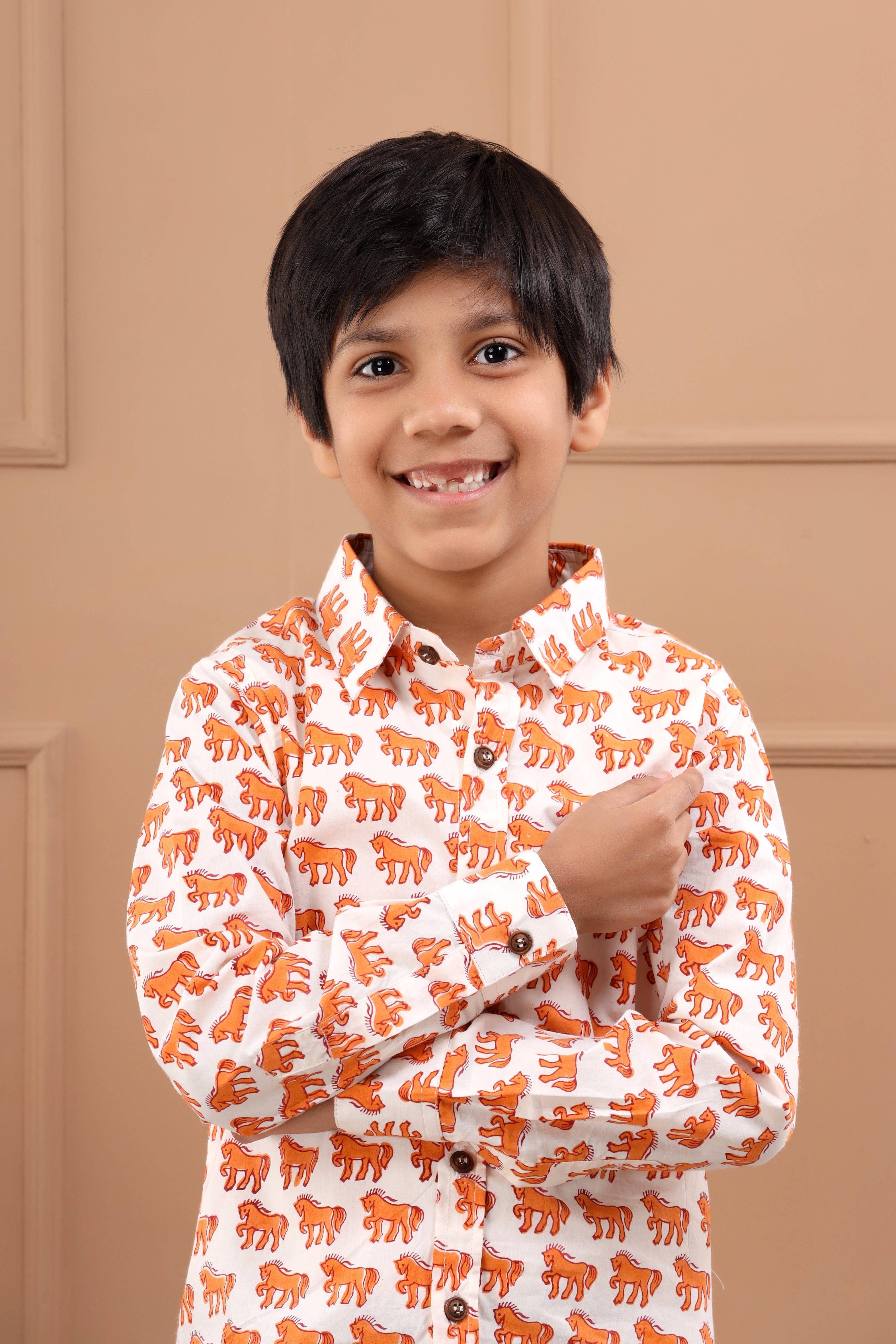 Boy's Hand Block Sustainable Shirt - Hatheli Kids