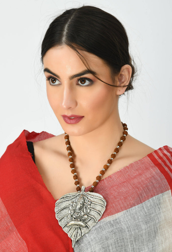 Kamal Johar German Silver Ganesha Necklace