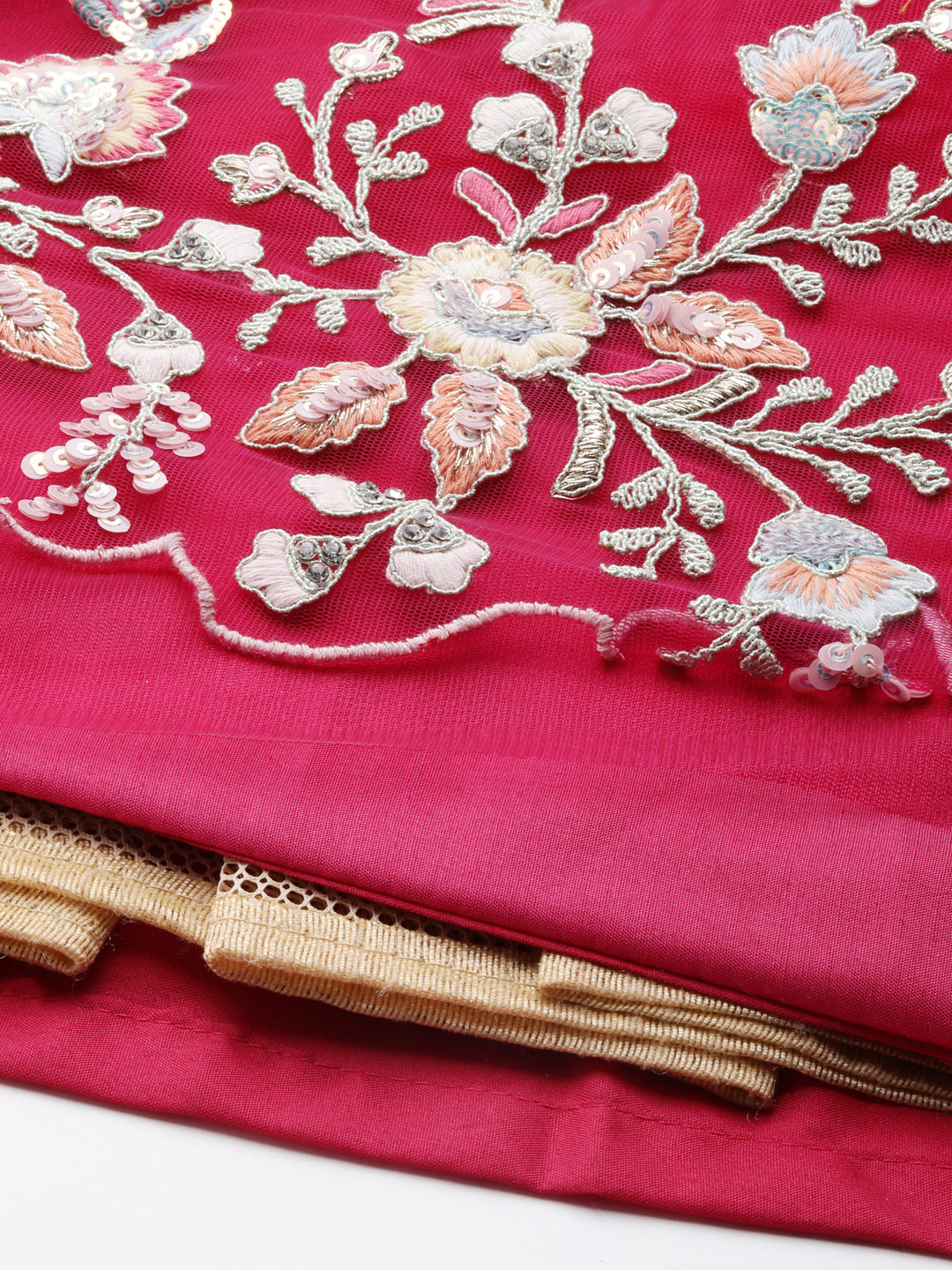Women's Rose Tone Shadding Net Sequinse Work Fully-Stitched Lehenga & Stitched Blouse, Dupatta - Royal Dwells