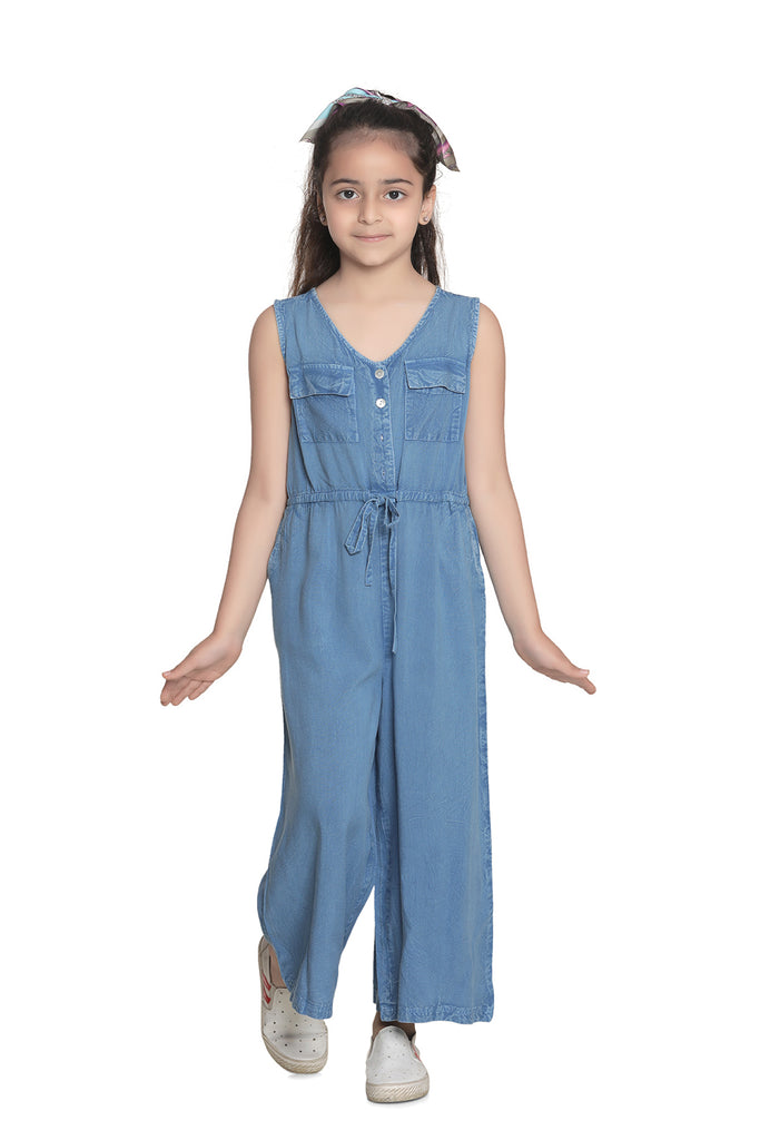 Girl's Yellow Floral Cross Back Jumpsuit - S