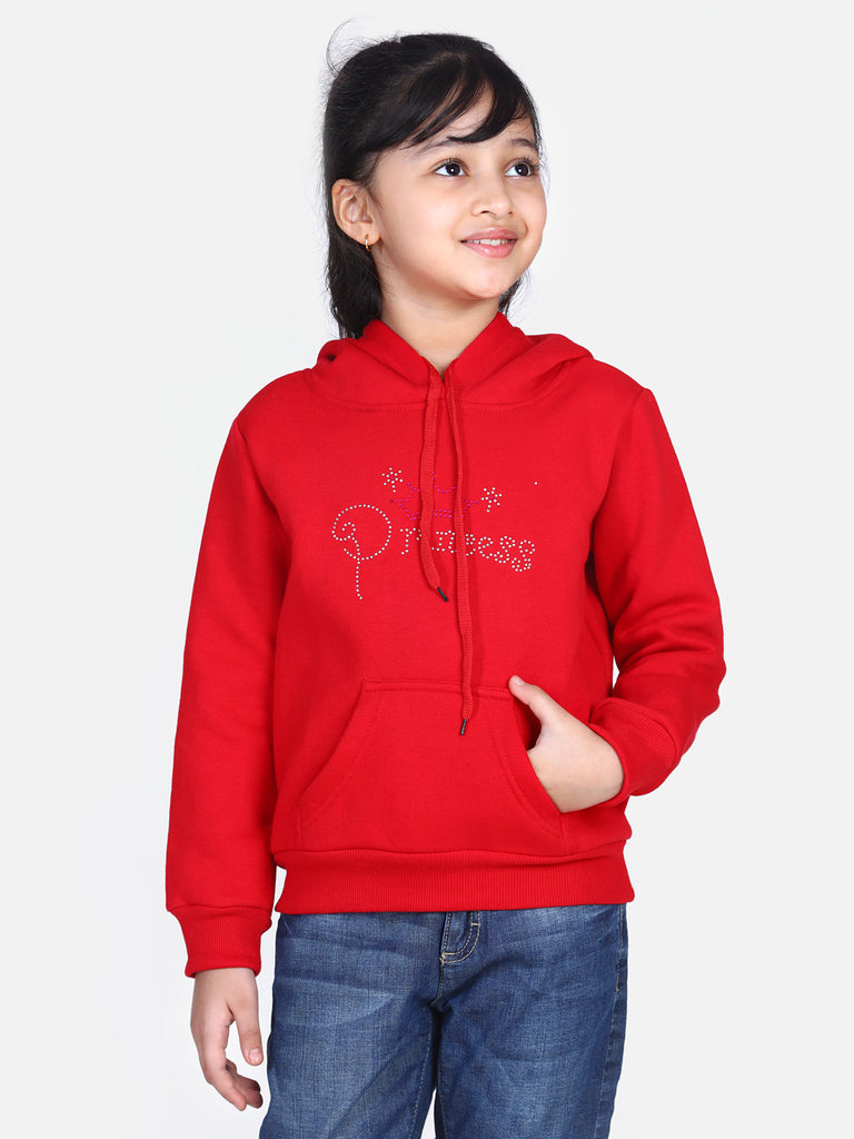 Girl's  Navy Crystal Unicorn Embellished Winter Sweatshirt - S