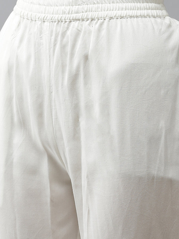 Women's Red Bandhani Printed Regular Gotta Patti Kurta With Palazzos & With Dupatta