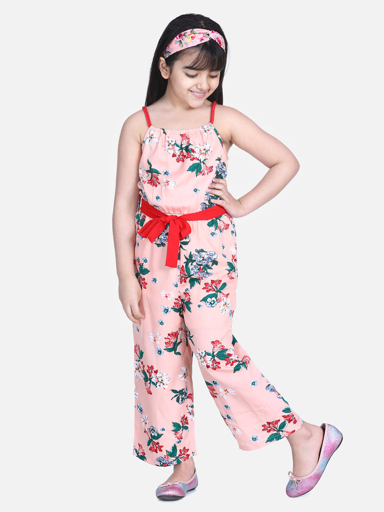 Girl's  Striped Smocked Top With Denim Culottes - S