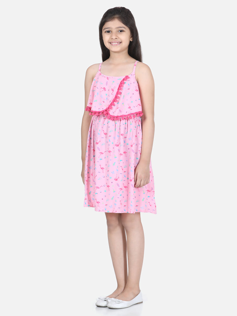 Girl's  Gold Star Foil Printed Net Off Shoulder Dress - S