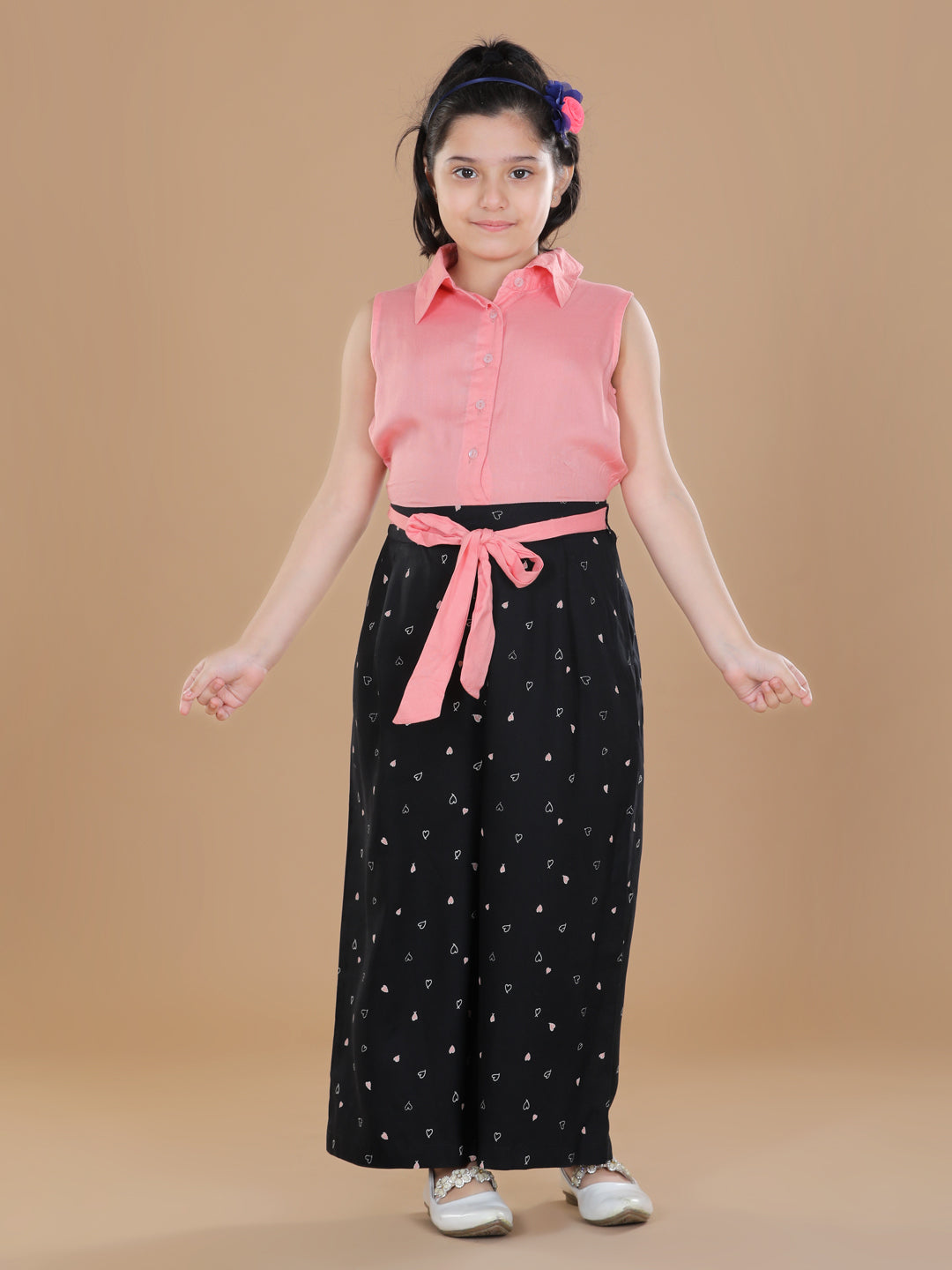Girl's  Denim Dress With Smocked Waist - StyleStone Kid
