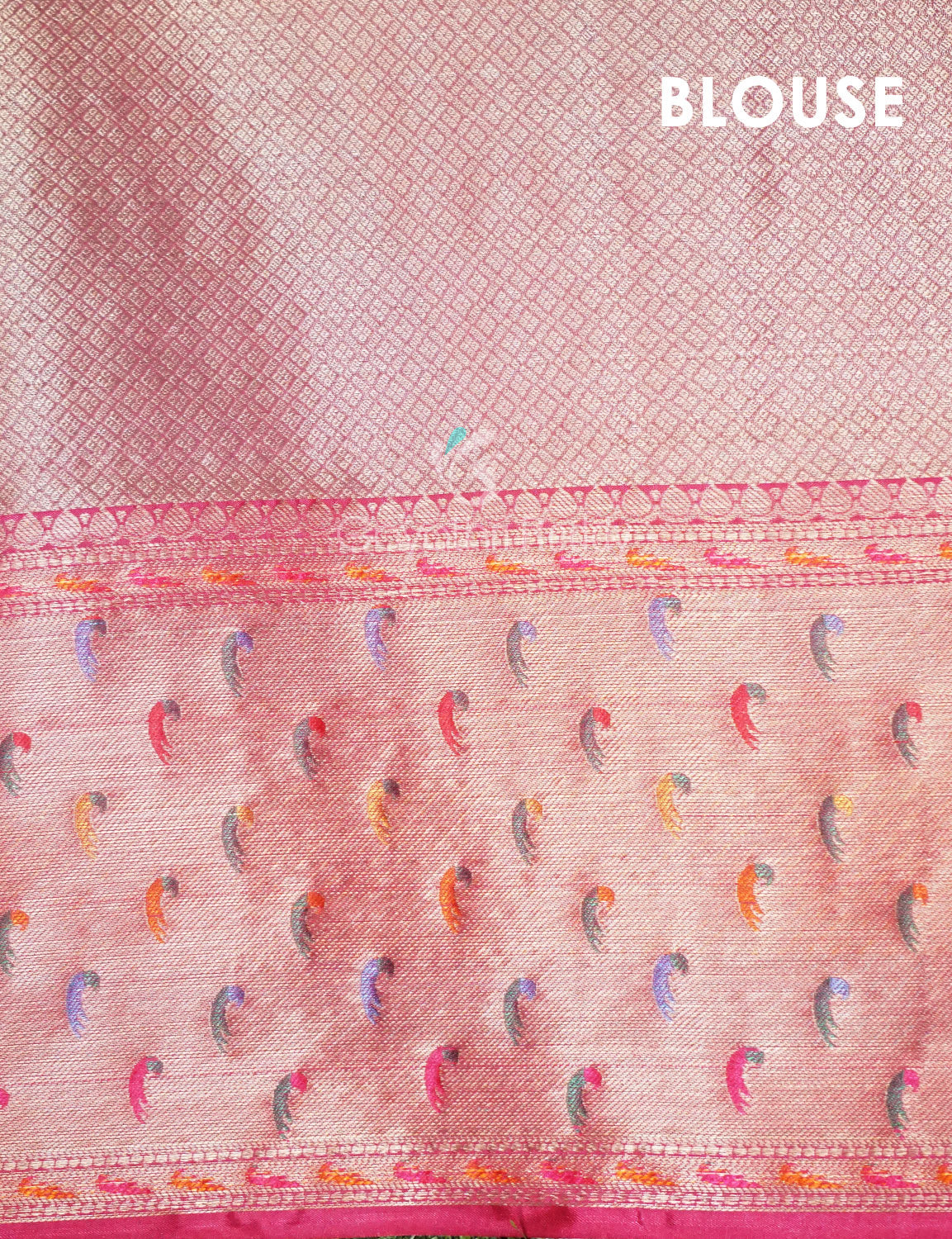 Women's Blue And Pink Banaras Semi Silk Saree - Gayathri Sarees