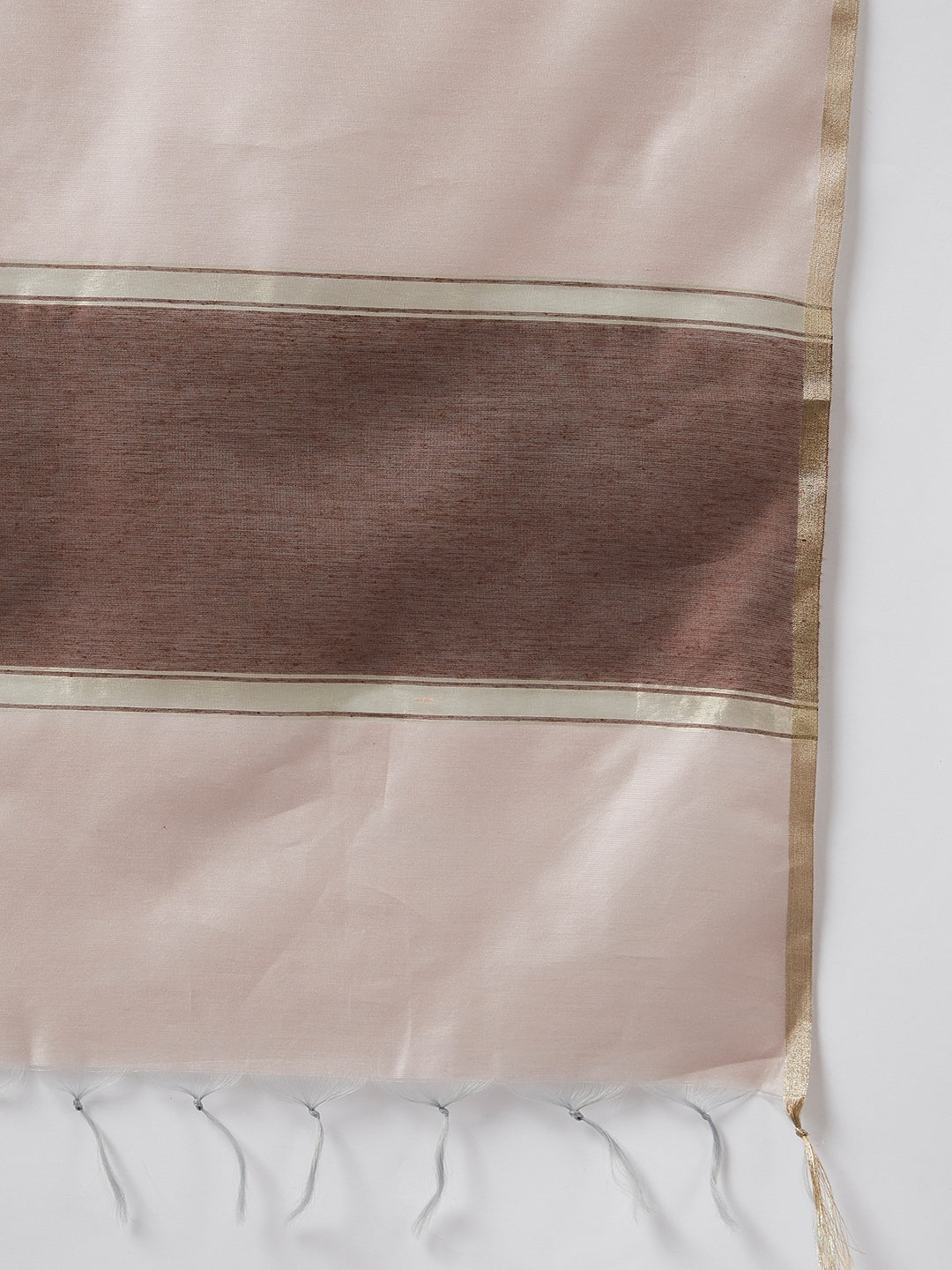Women's Solid Brown Embroidered Side Slit Straight Kurta Palazzo With Dupatta Set - Azira