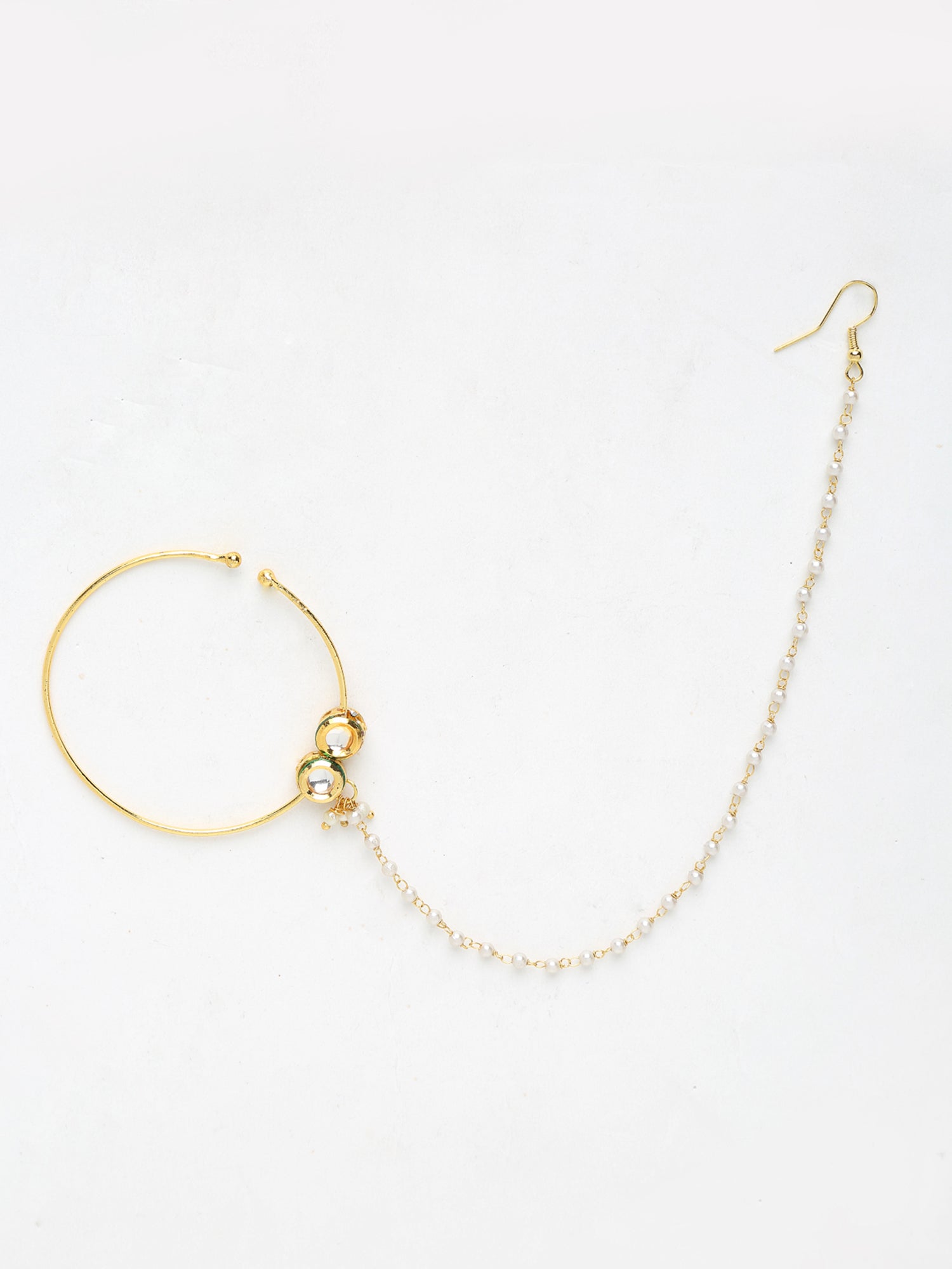 Double Kundan Nose Ring By Ruby Raang