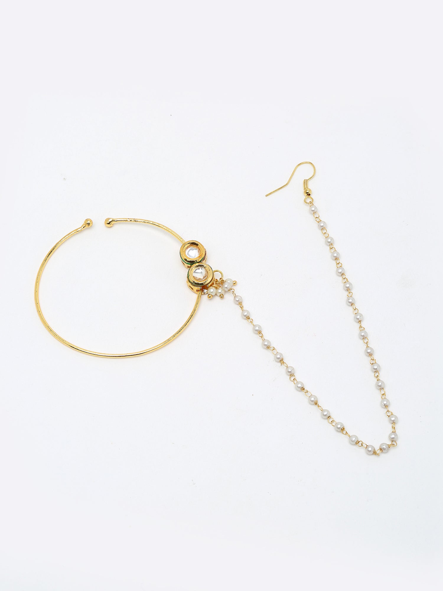 Double Kundan Nose Ring By Ruby Raang