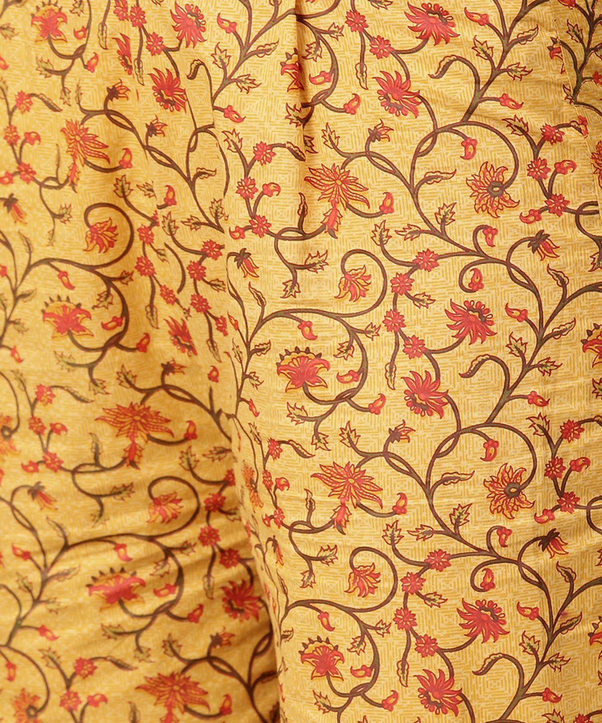 Women's Yellow 3/4Th Sleeve Cotton Kurta With Ankle Length Printed Pallazo - Nayo Clothing