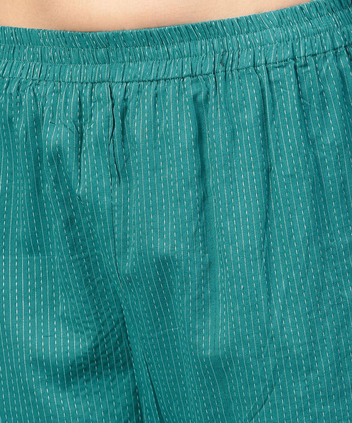 Women's Blue Printed Half Sleeve Cotton Kurta With Straight Ankle Length Pallazo - Nayo Clothing