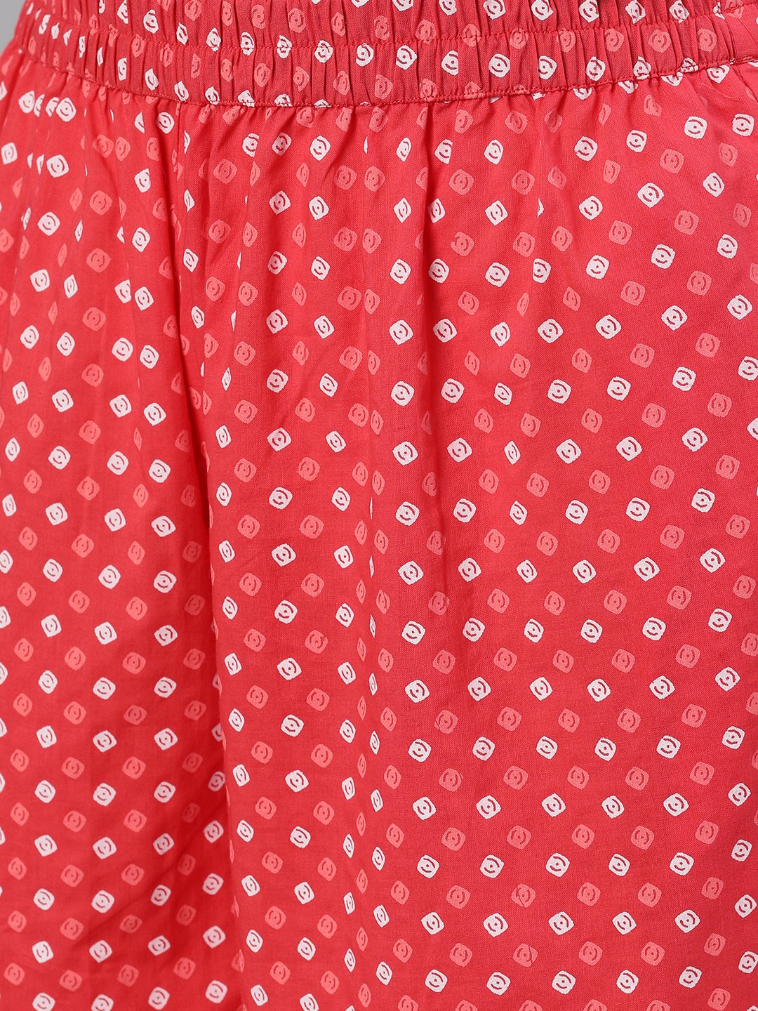 Women's Dusky Pink Polkadot Print Trouser - Nayo Clothing