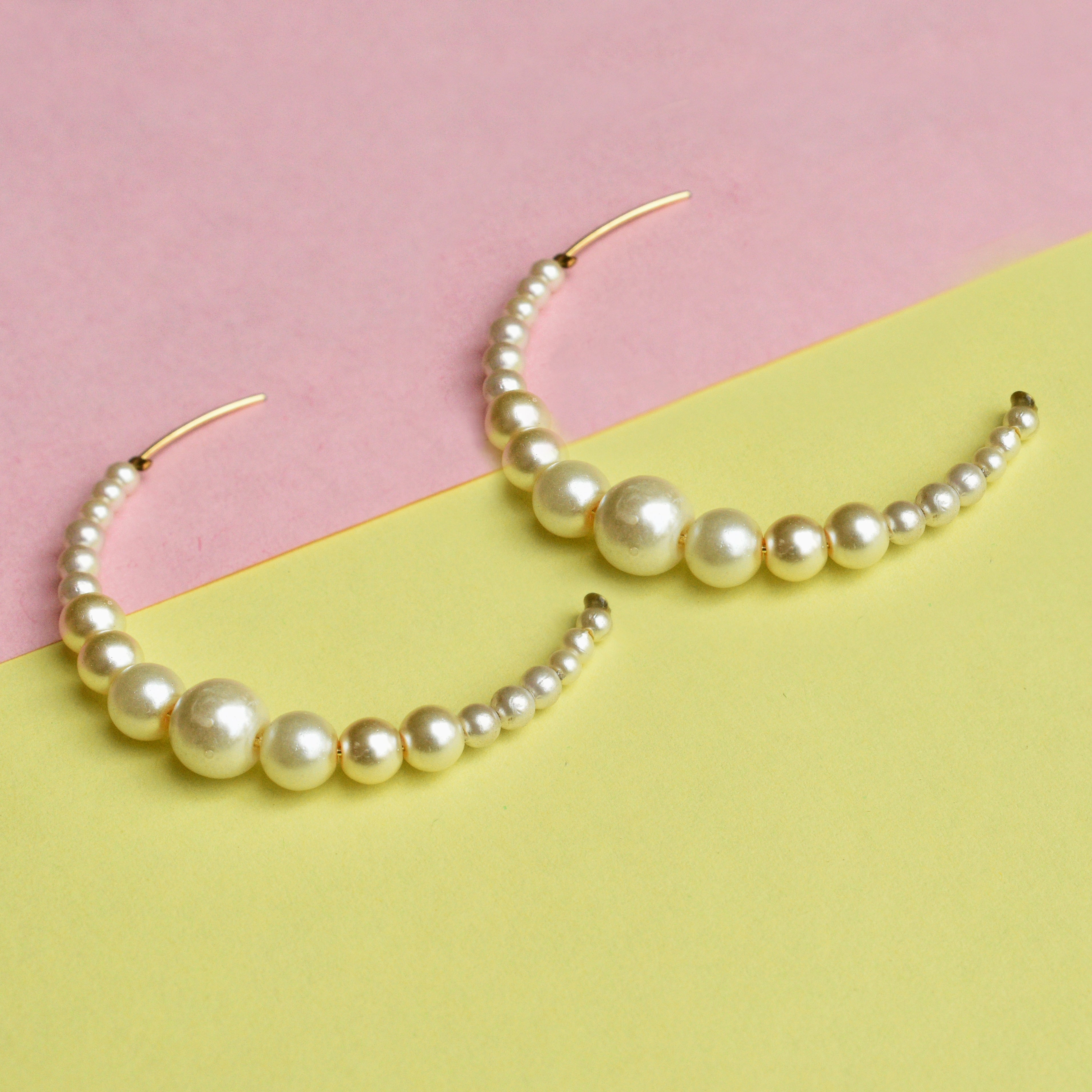 Women's Peppy pearl half hoop earring
 - BeAbhika