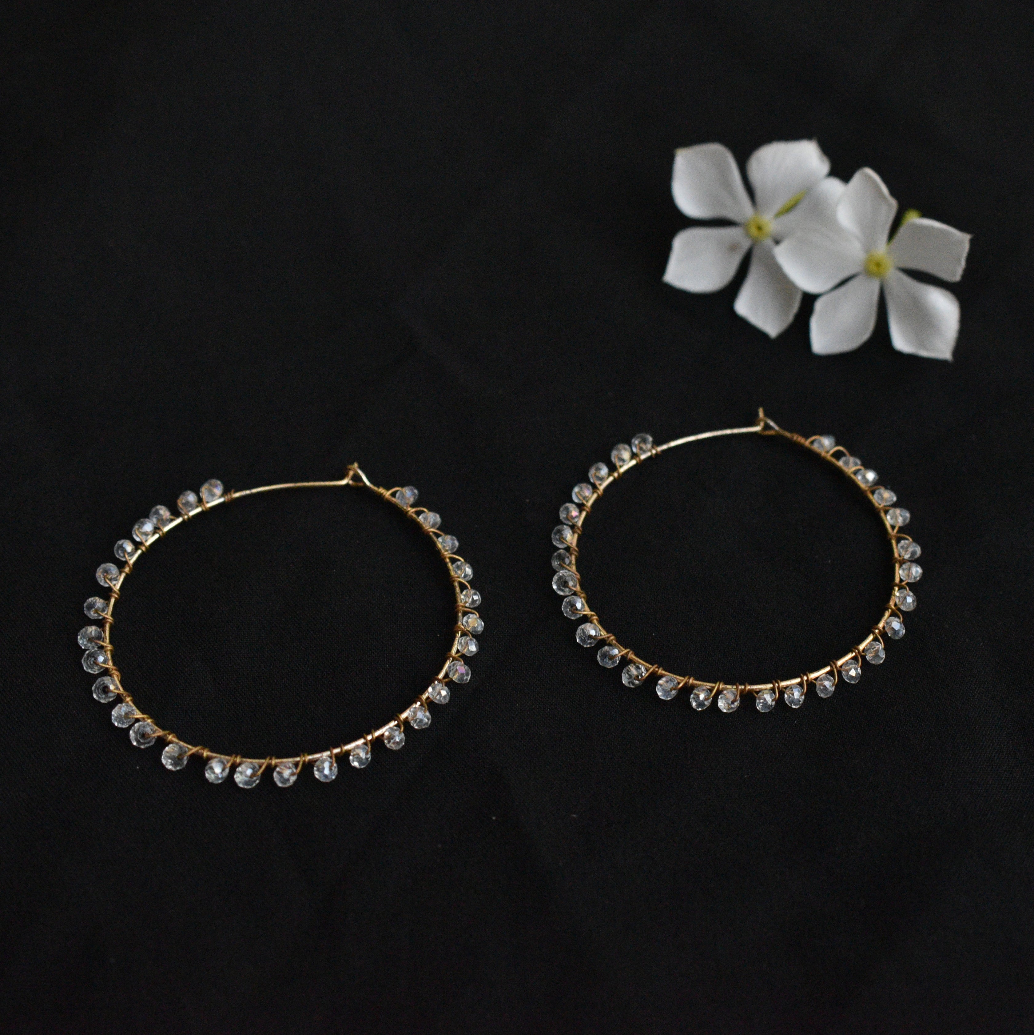 Women's Beaded hoop earrings   - BeAbhika