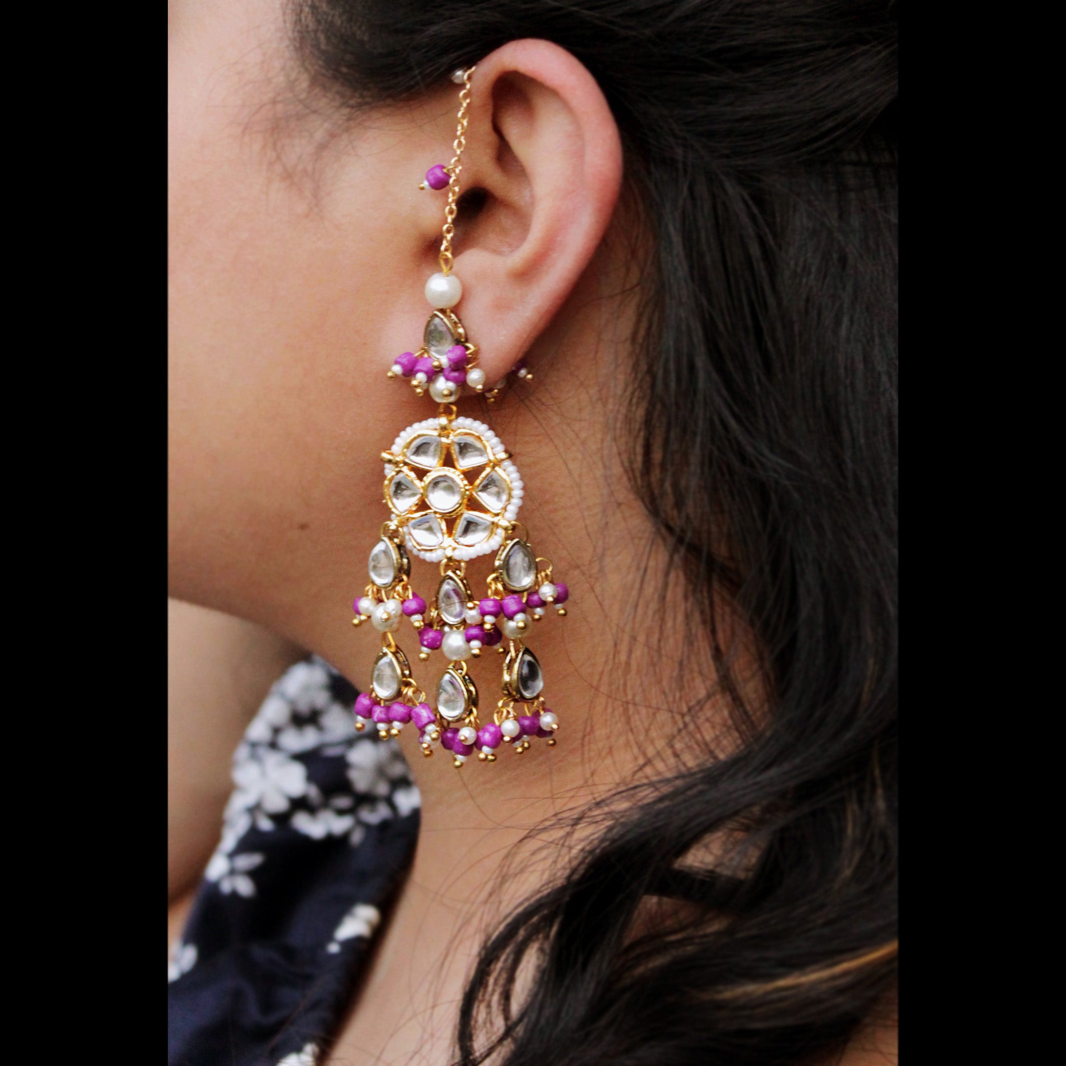 Women's Purple Bliss kanauti earrings - BeAbhika