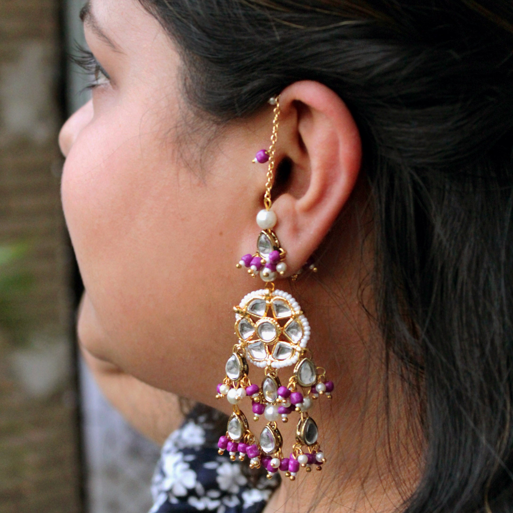 Women's Purple Bliss kanauti earrings - BeAbhika