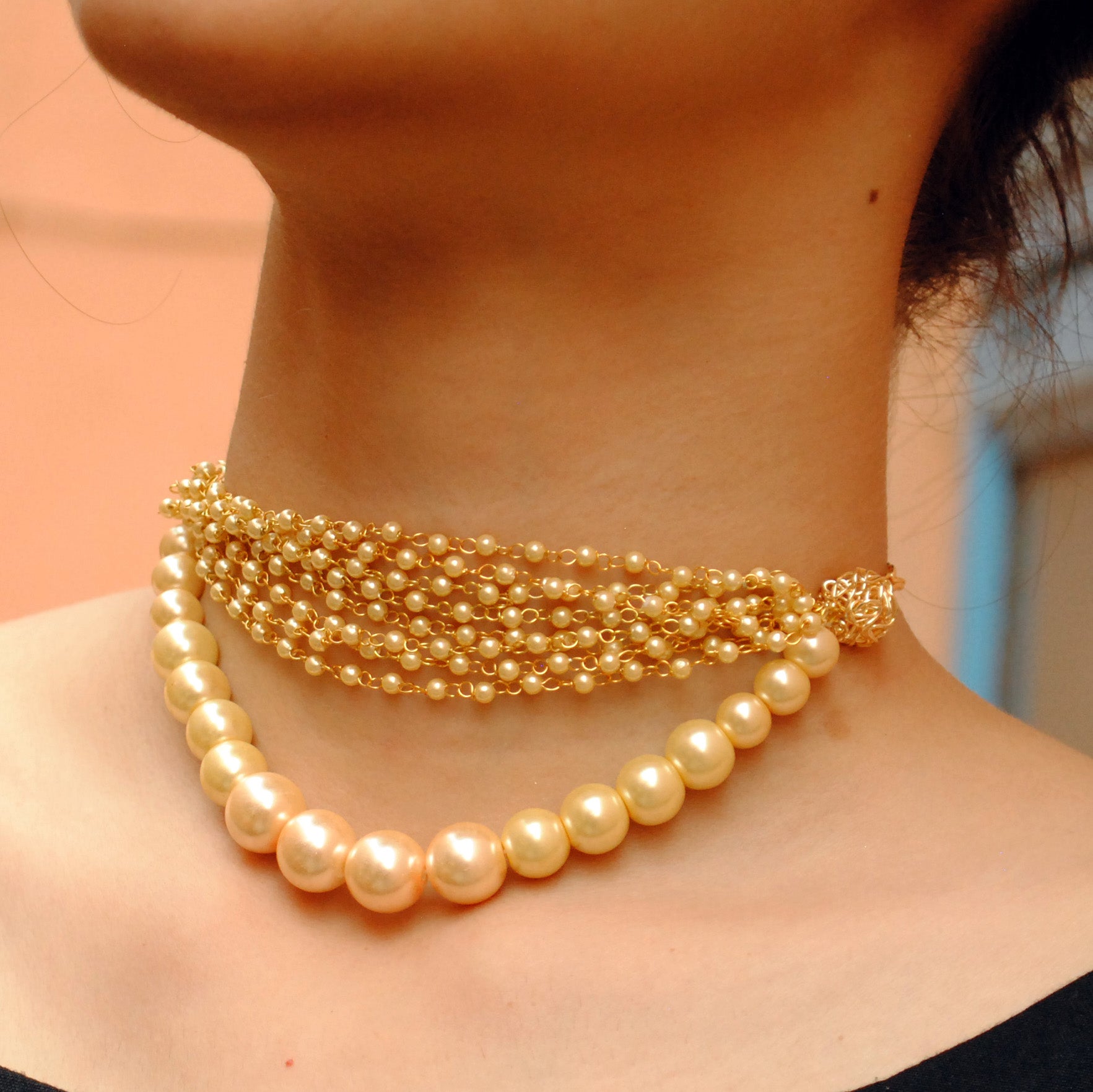 Women's Pearl Choker Necklace - BeAbhika