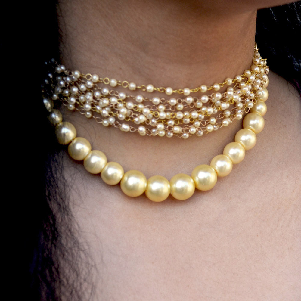 Women's Pearl Choker Necklace - BeAbhika