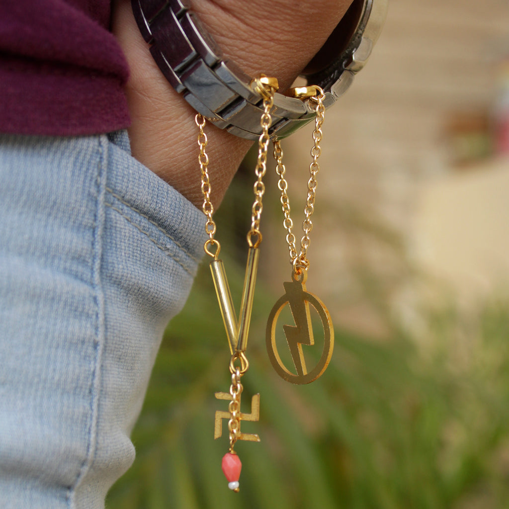 Swastik And Lightening Set Of 2 Watch Charms