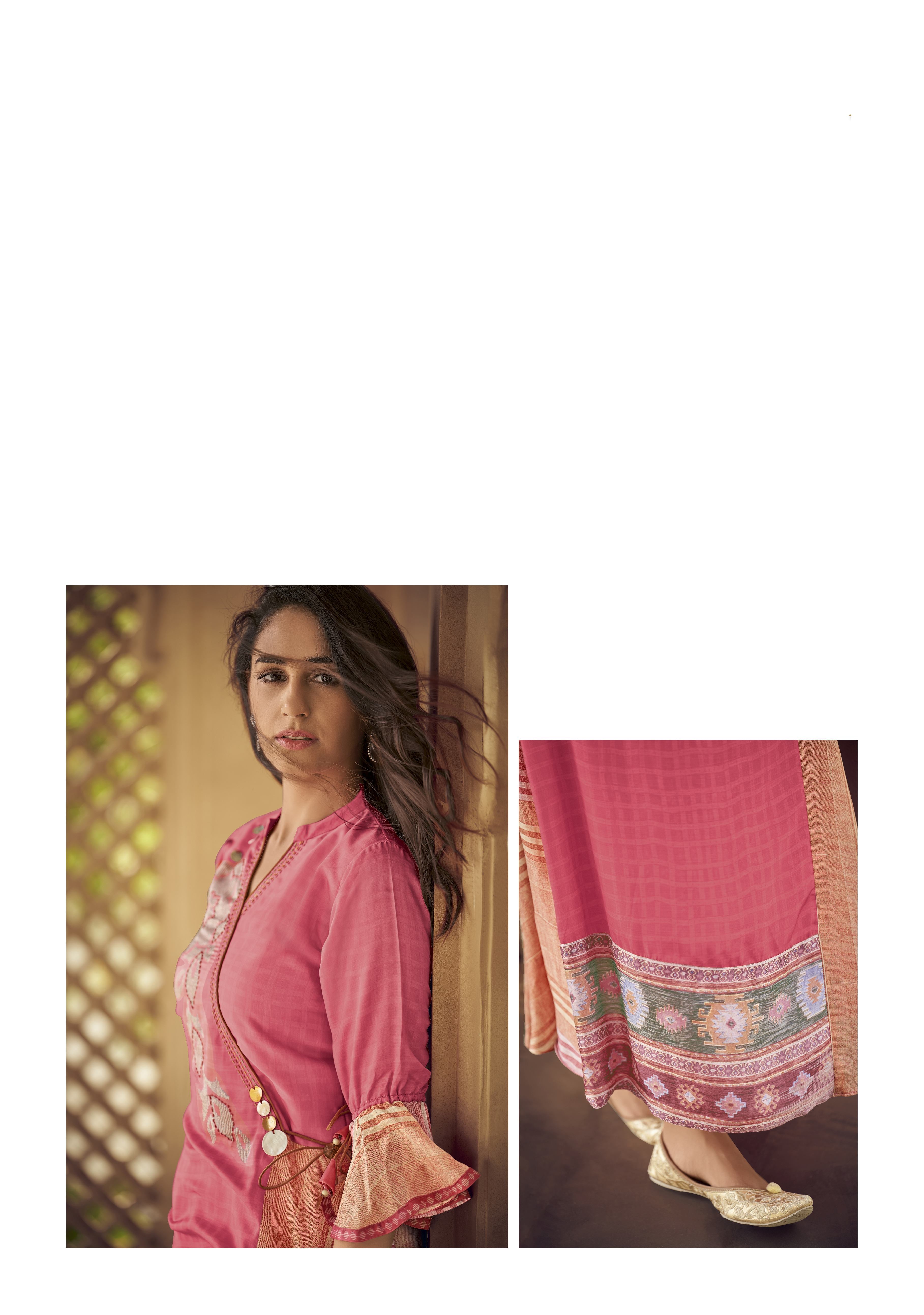 Women's  Multi Silk Blend Bollywood Kurta - Ad-2006 - Navyaa