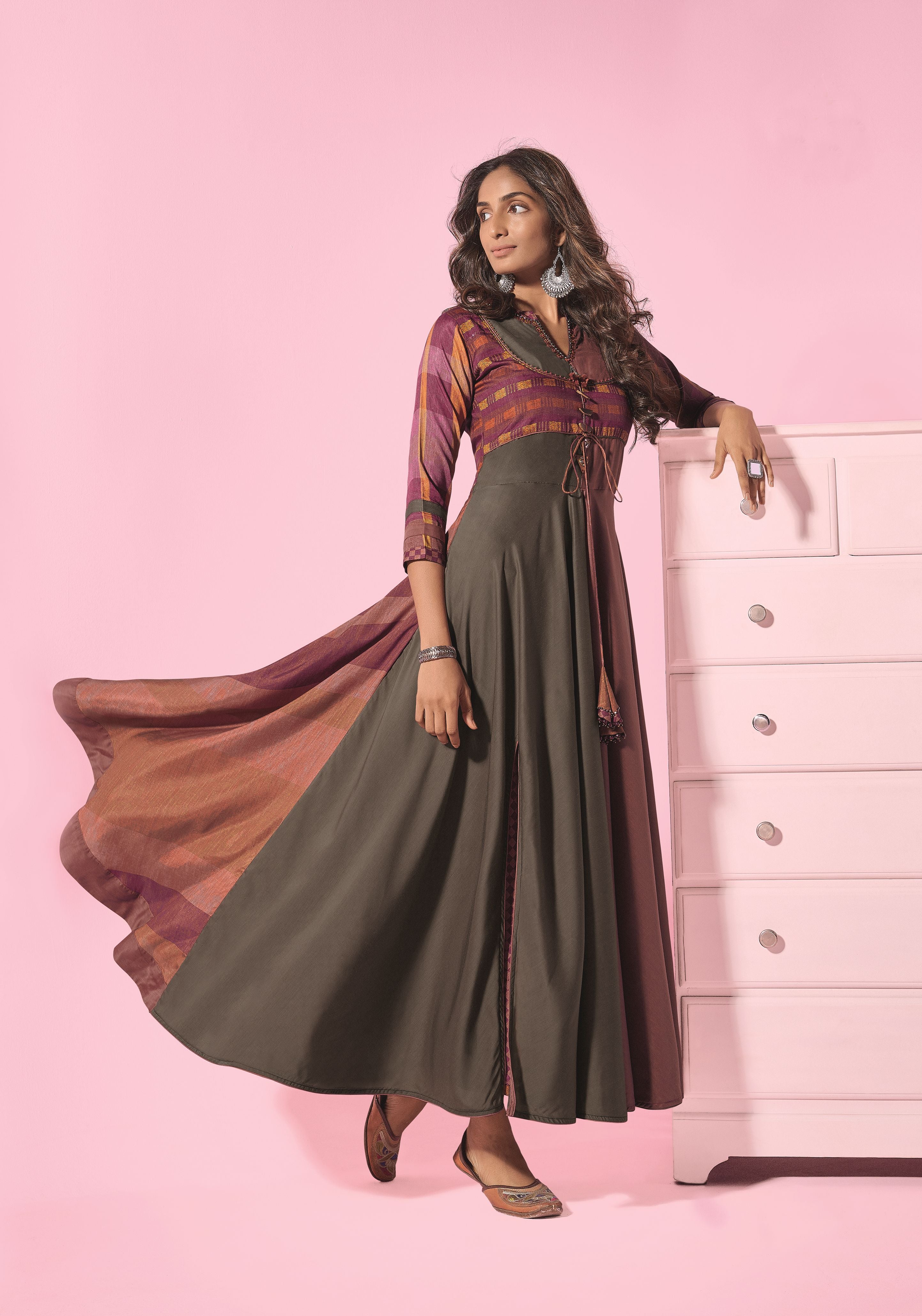 Women's  Multi Color Blend Cotton Printed Kurta Ad-2054 - Navyaa