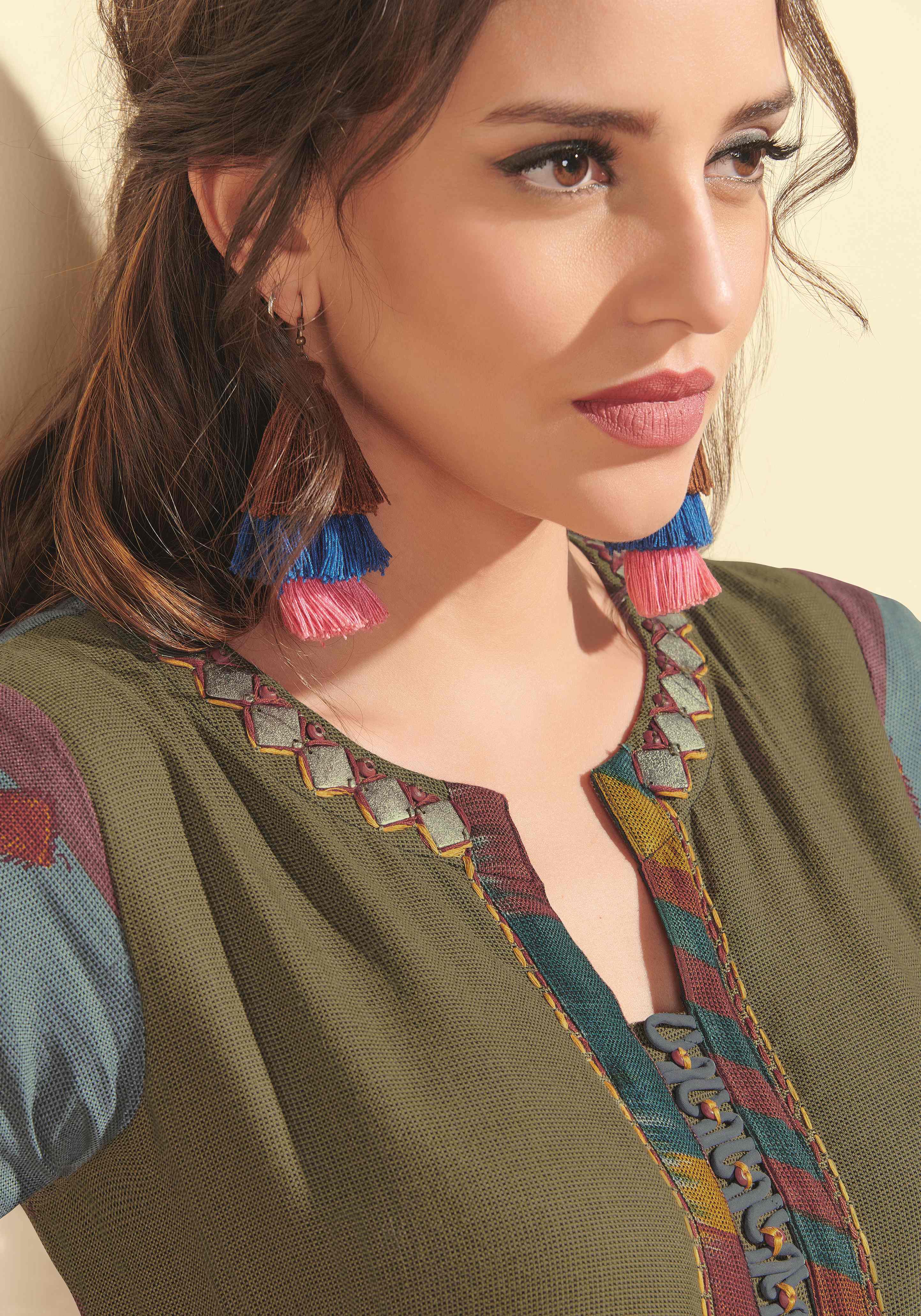 Women's Multi Color Rayon Silk Printed Gown Ad-2065 - Navyaa