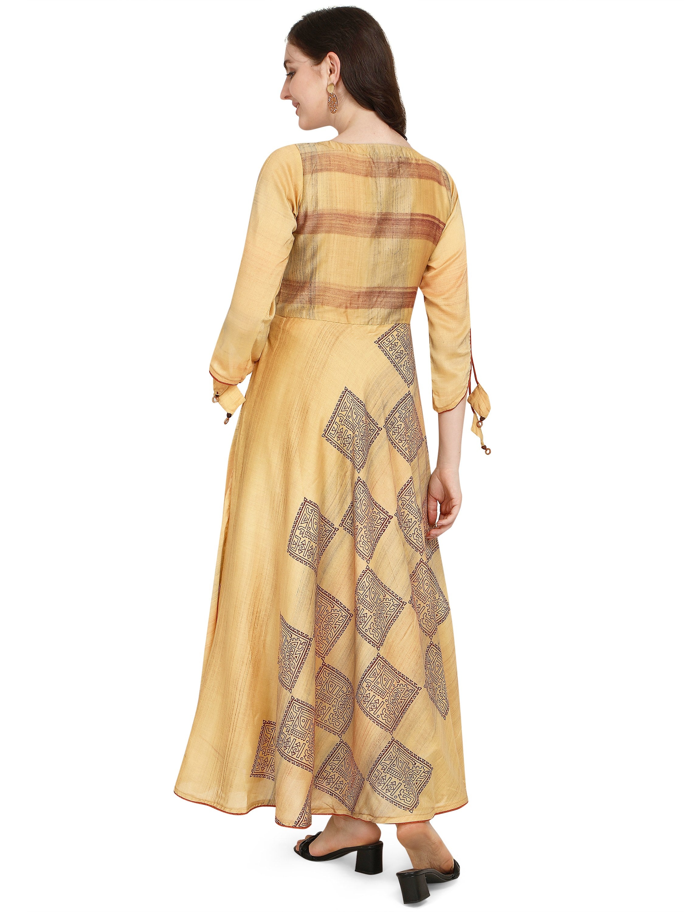 Women's Multi Cotton Blend Bollywood Gown - Ad-2074 - Navyaa