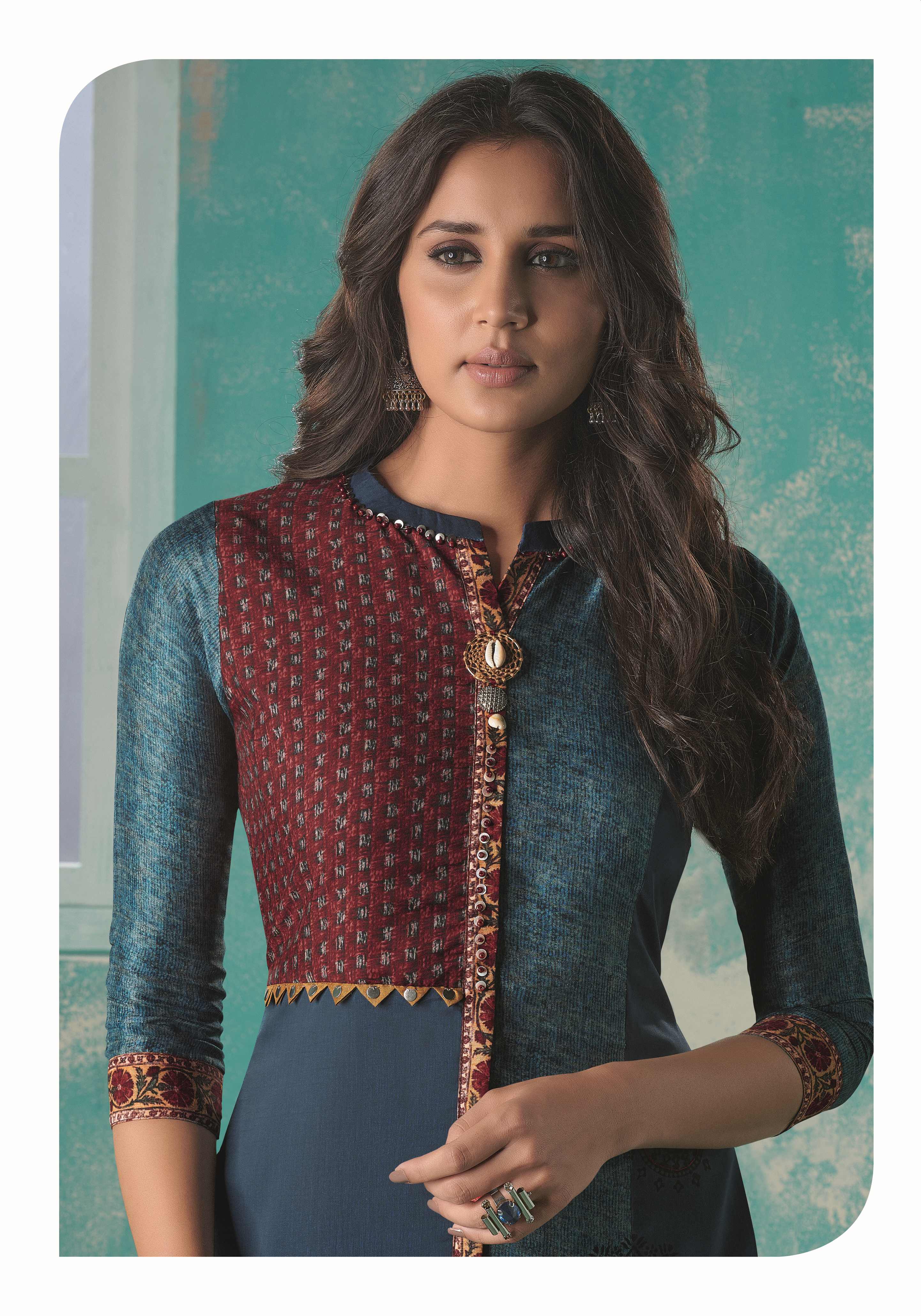 Women's Blue Soft Silk Bollywood Exclusive Kurti - Ad-5026 - Navyaa