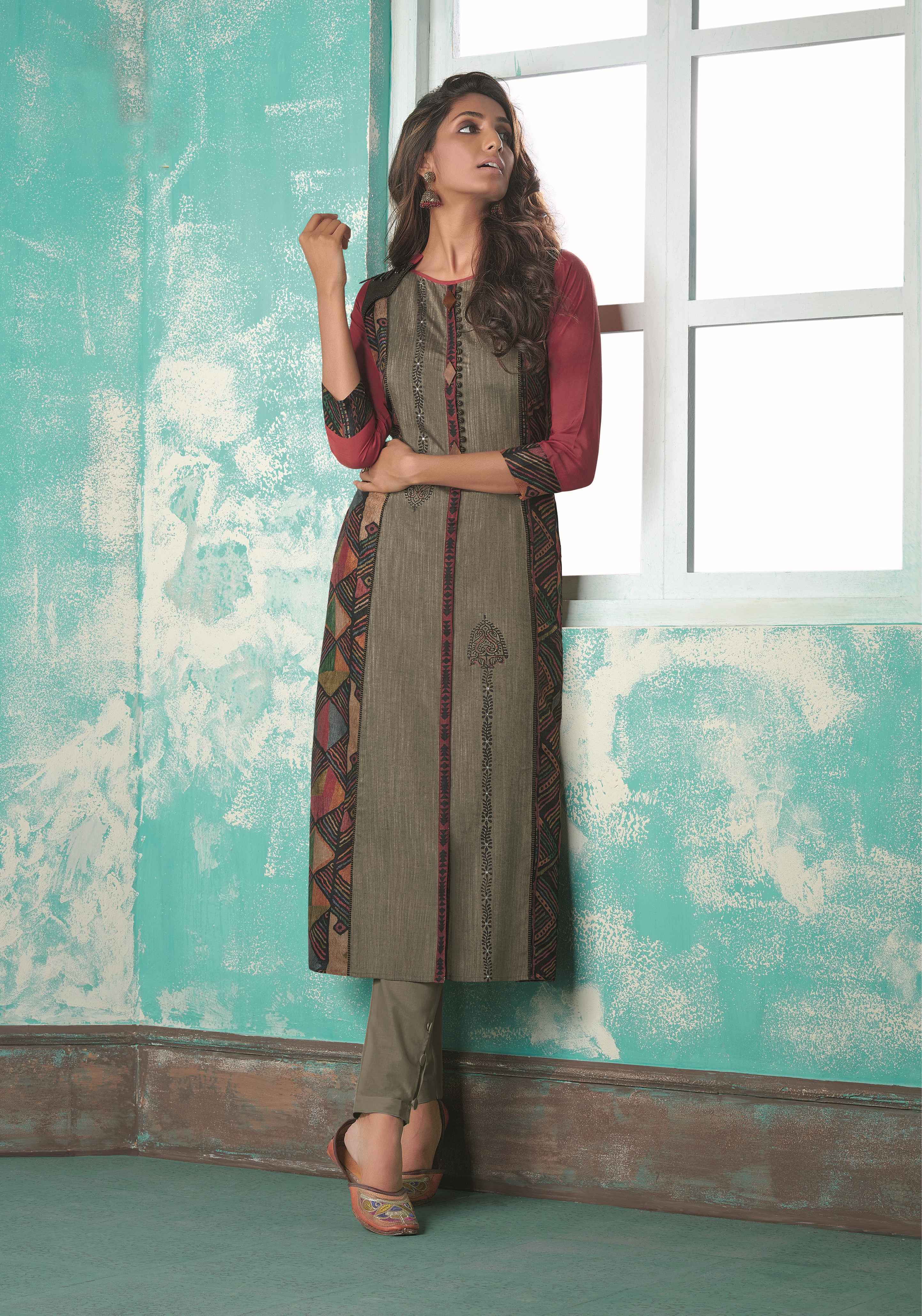 Women's Multi Cotton Silk Bollywood Exclusive Kurti - Ad-5028 - Navyaa