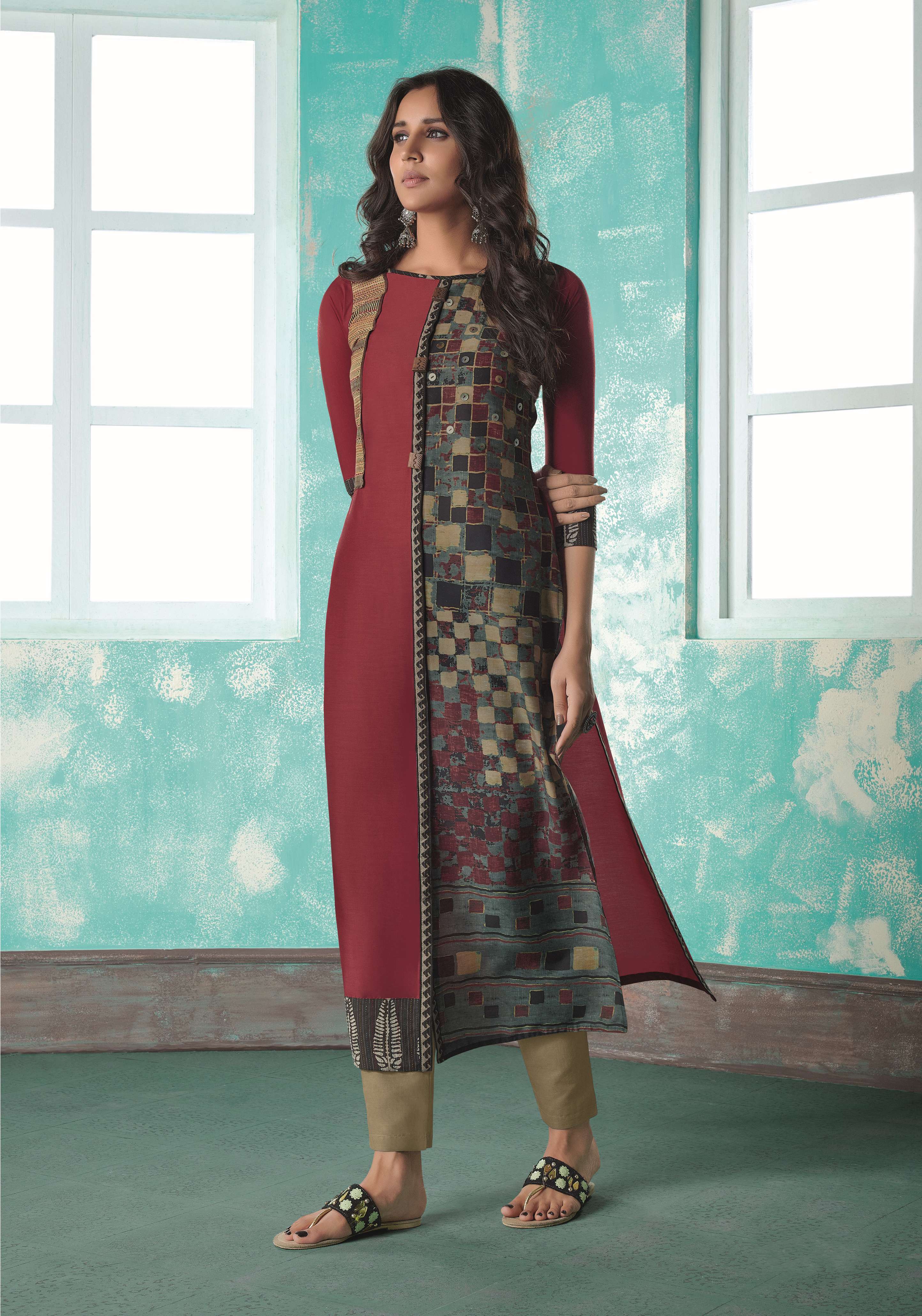 Women's Multi Ryon Silk Bollywood Exclusive Kurti - Ad-5030 - Navyaa