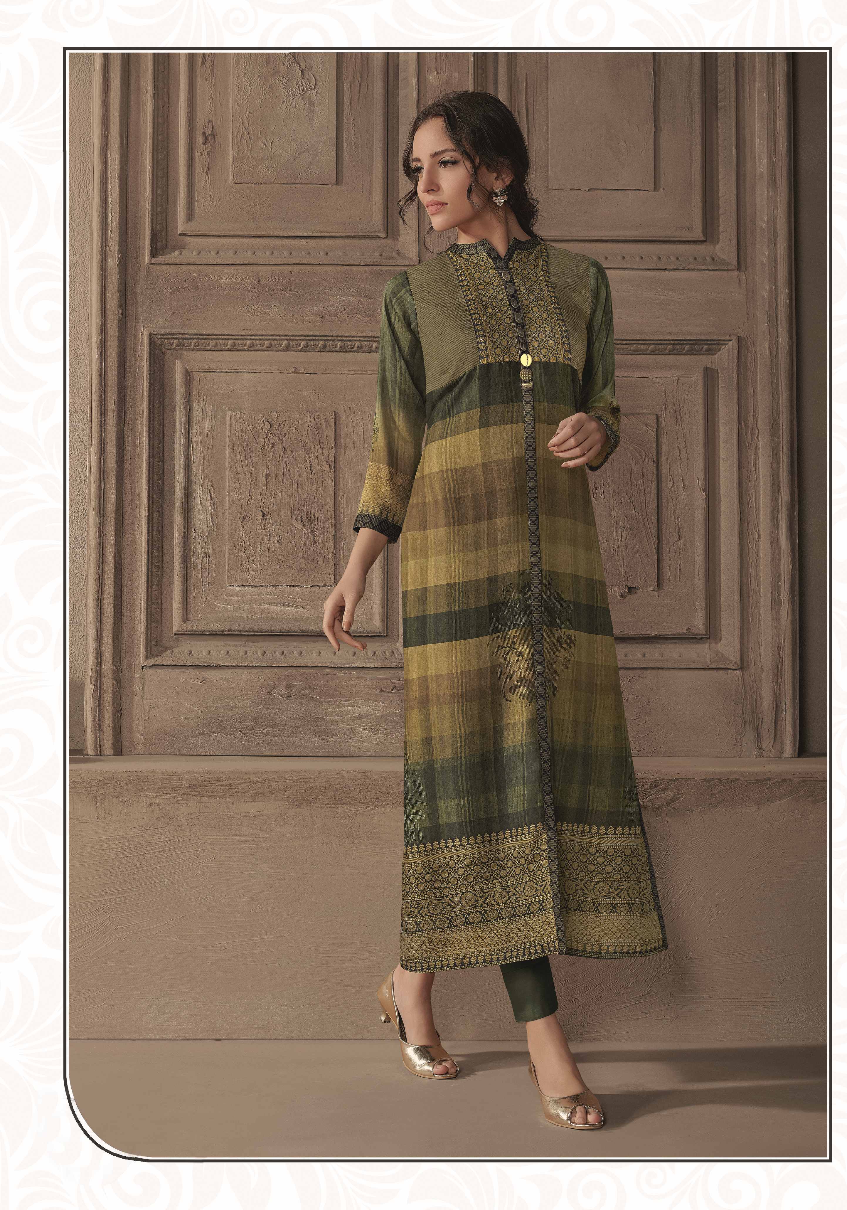 Women's Green Soft Silk Bollywood Exclusive Kurti - Ad-5031 - Navyaa